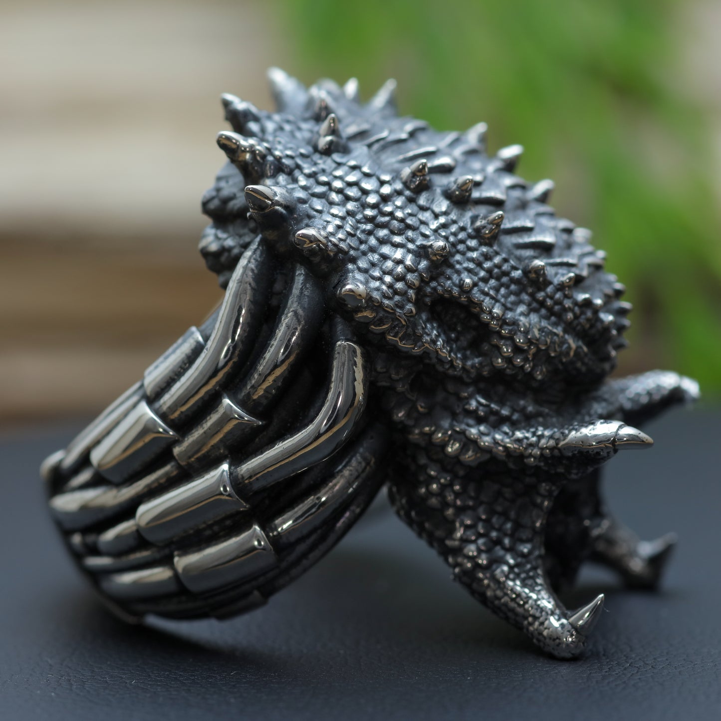 Predator Heavy Signet Ring in Sterling Silver (34g)