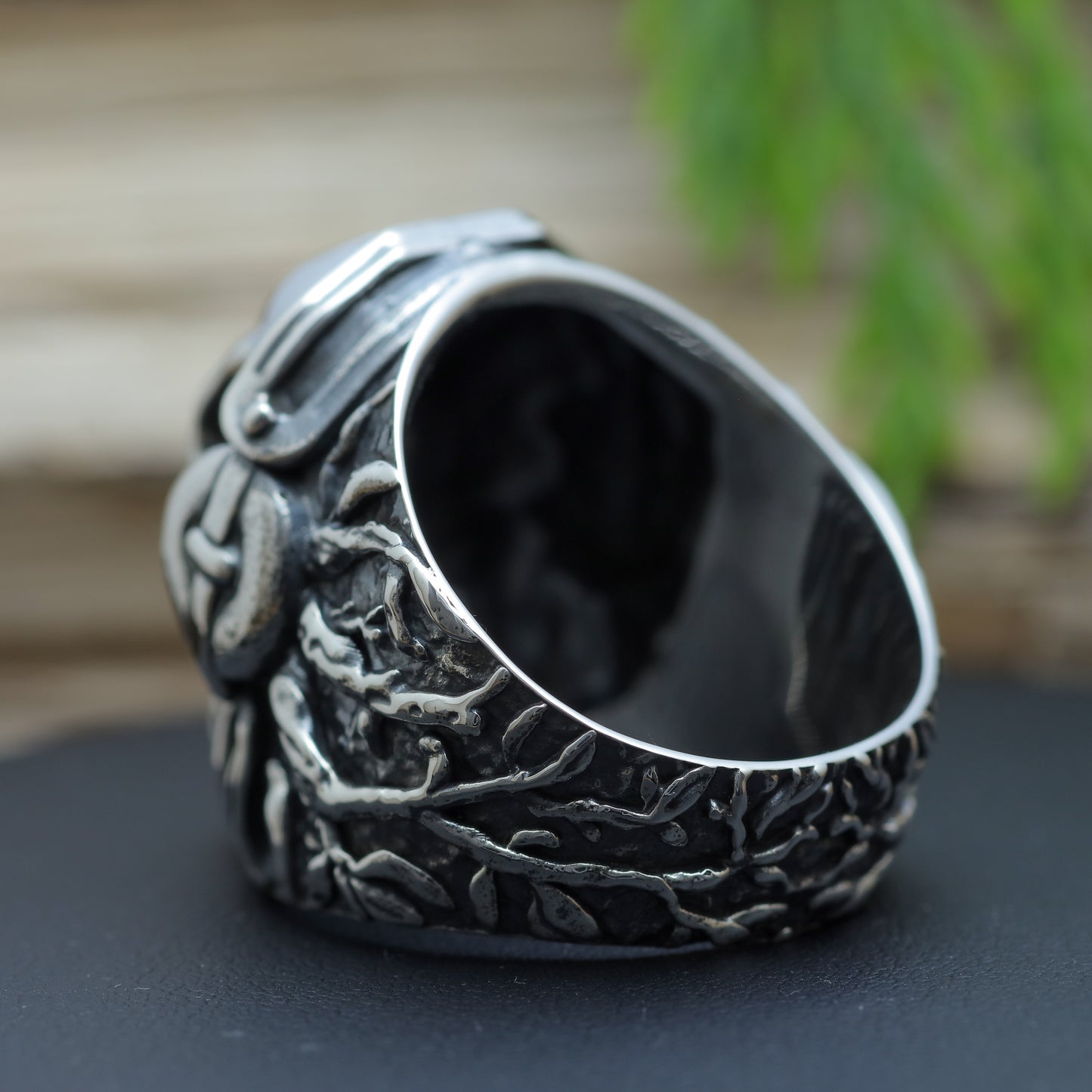Men's "Cyber Reaper" Heavyweight Dreadlock Skull Signet Ring