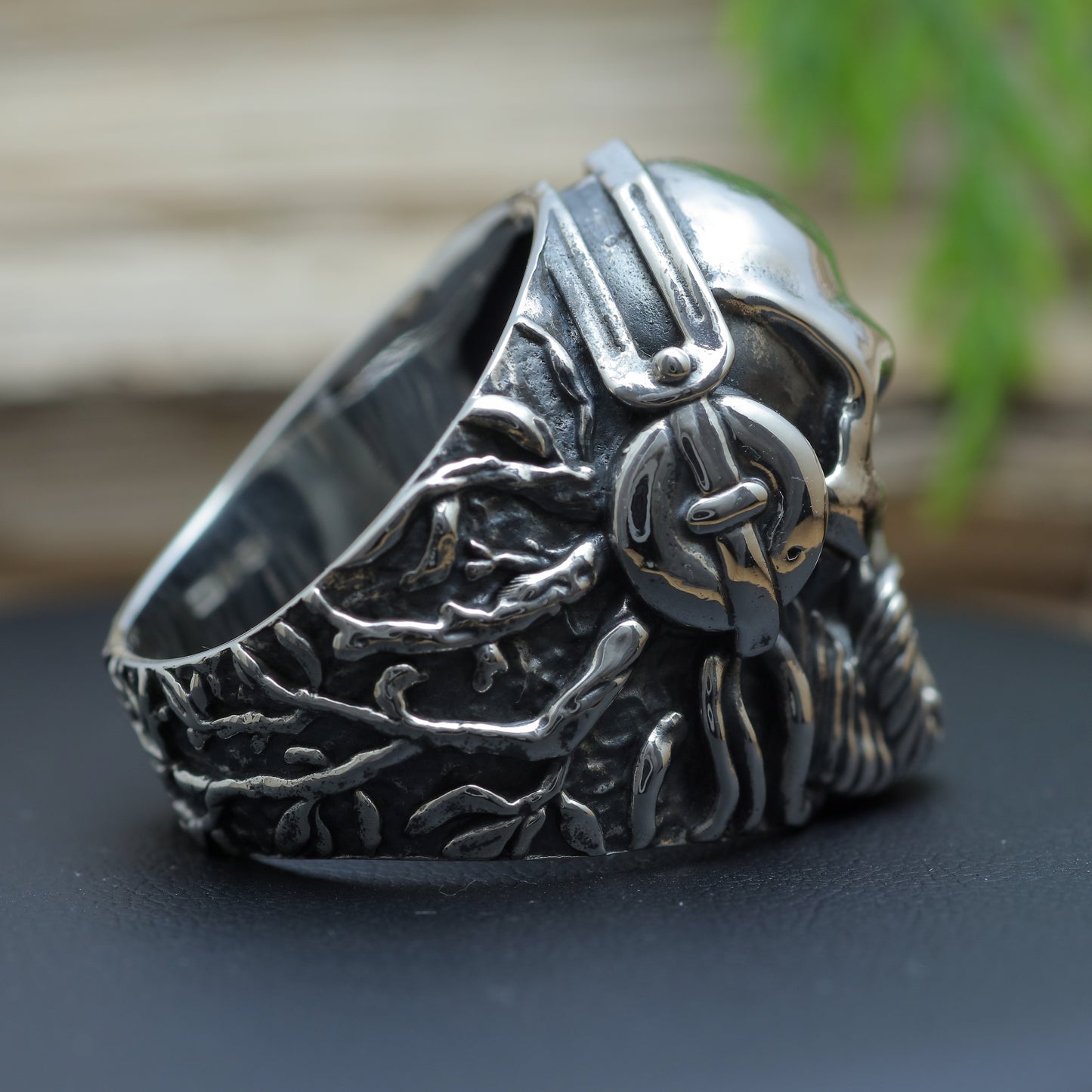 Men's "Cyber Reaper" Heavyweight Dreadlock Skull Signet Ring