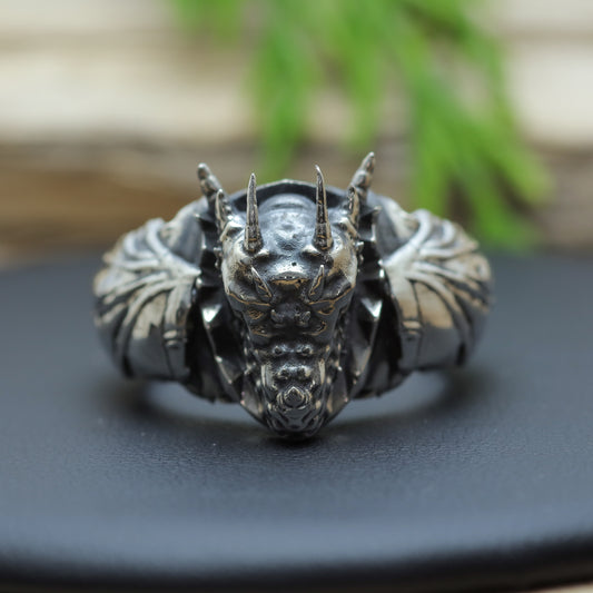 Men's "Wyvern Sovereign" Heavy Sculpted Dragon Ring (25.8g)
