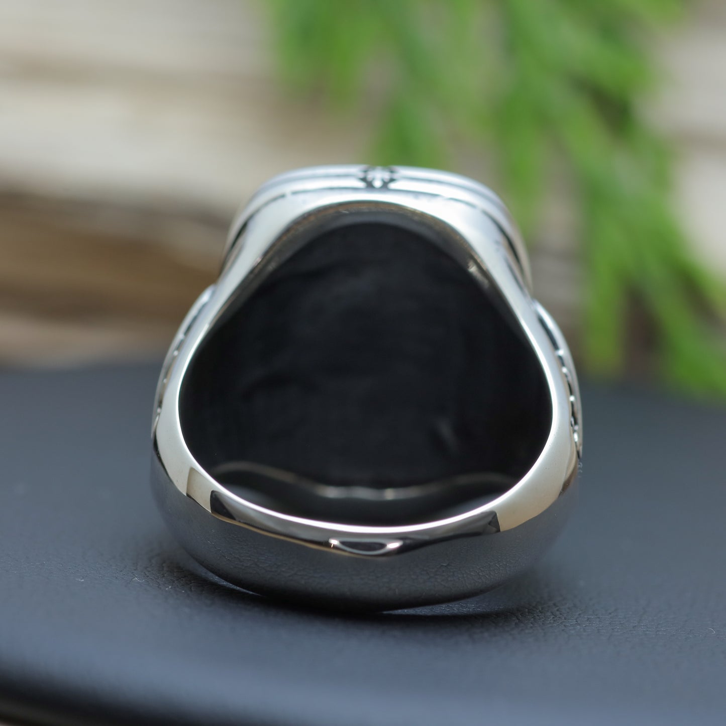 Men's Sculpted Angelic Wing Heavy Signet Ring in Sterling Silver