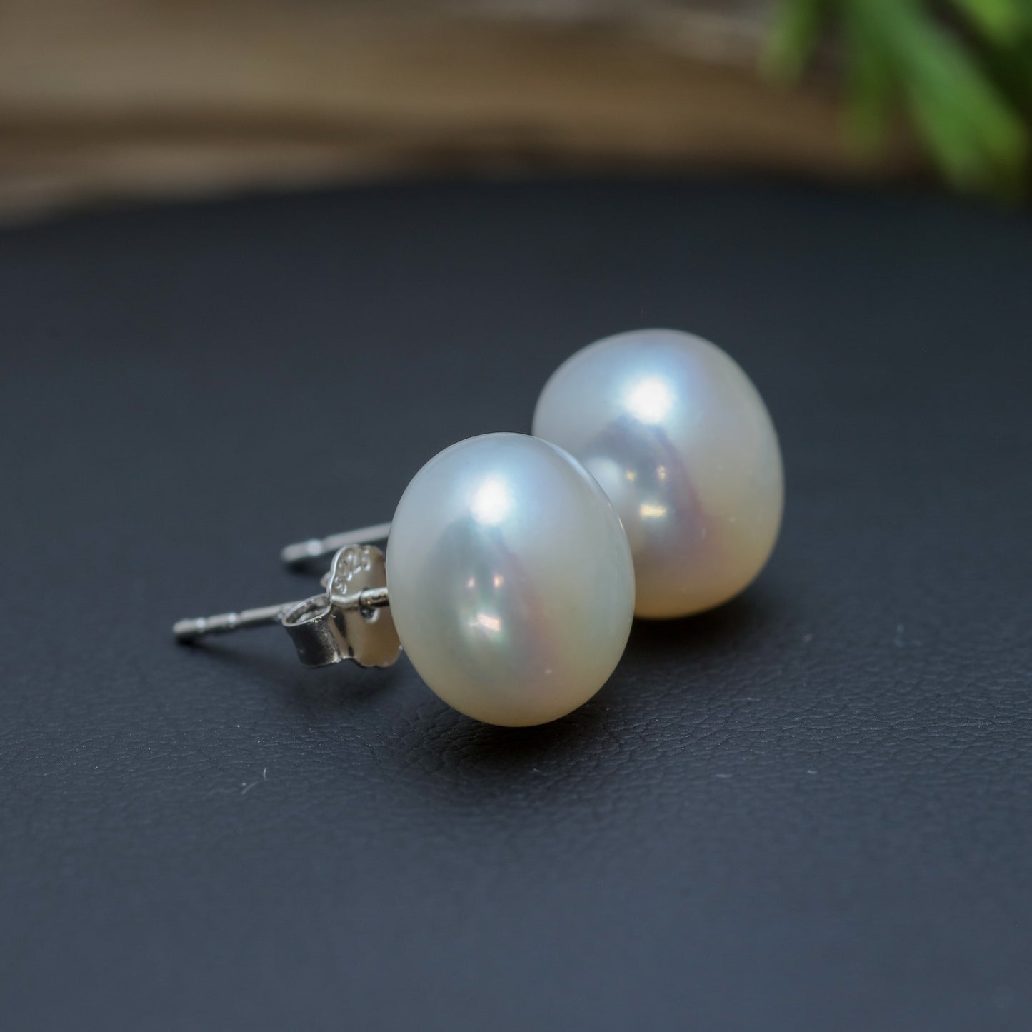 Natural Cultured Pearl Stud Earrings