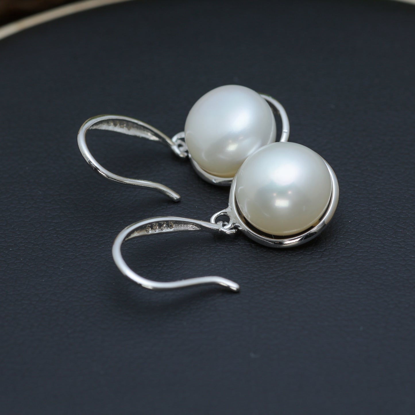 Natural White Cultured Pearl Drop Earrings