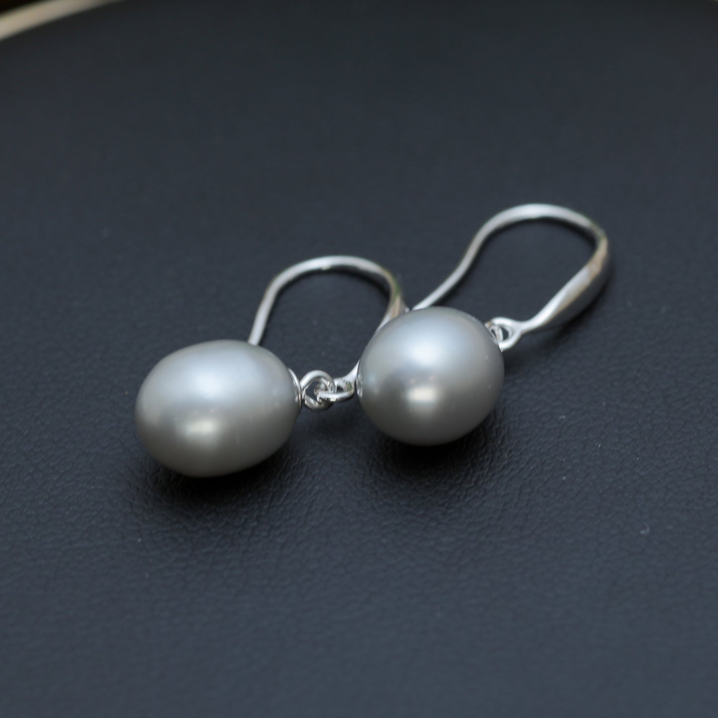Natural Gray Cultured Pearl Drop Earrings