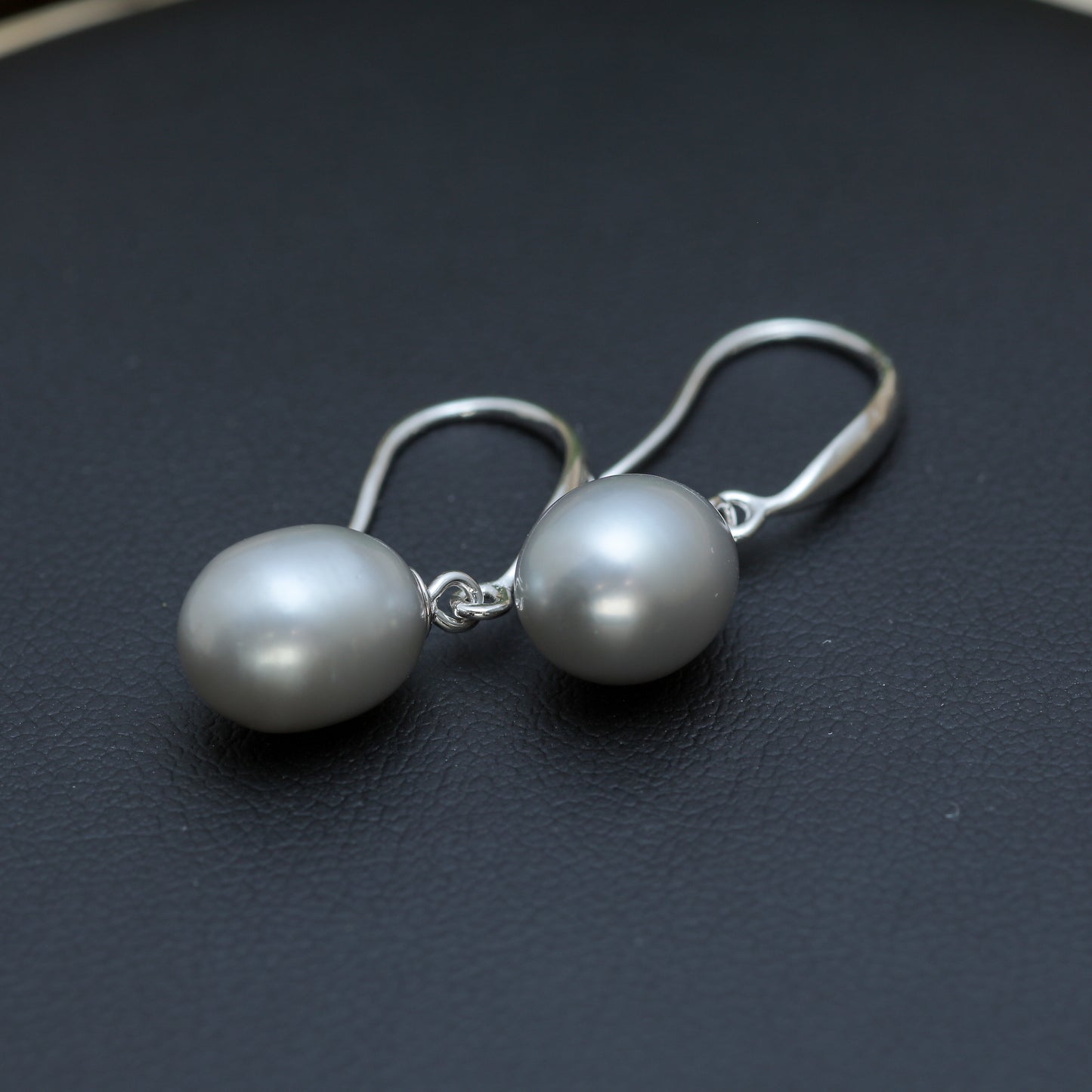 Natural Gray Cultured Pearl Drop Earrings