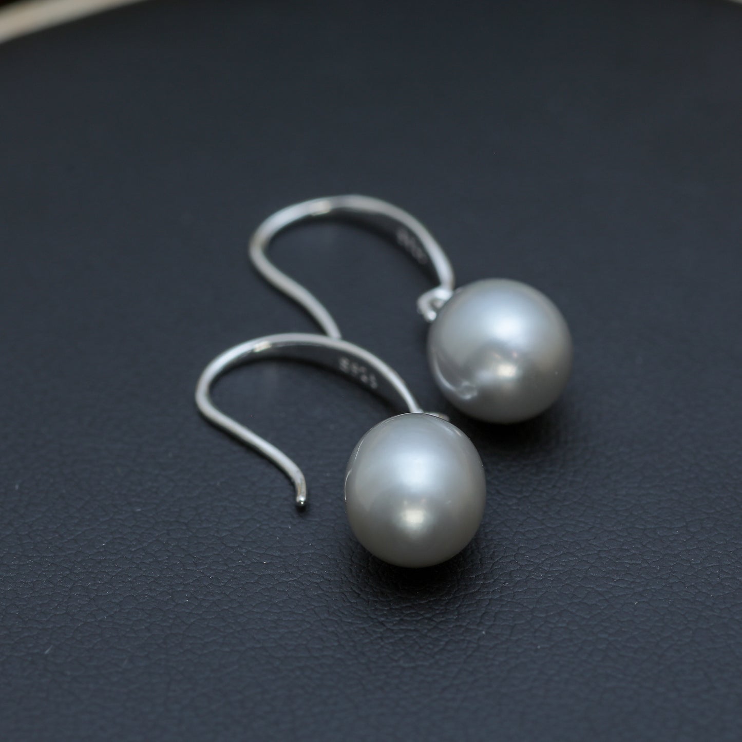 Natural Gray Cultured Pearl Drop Earrings