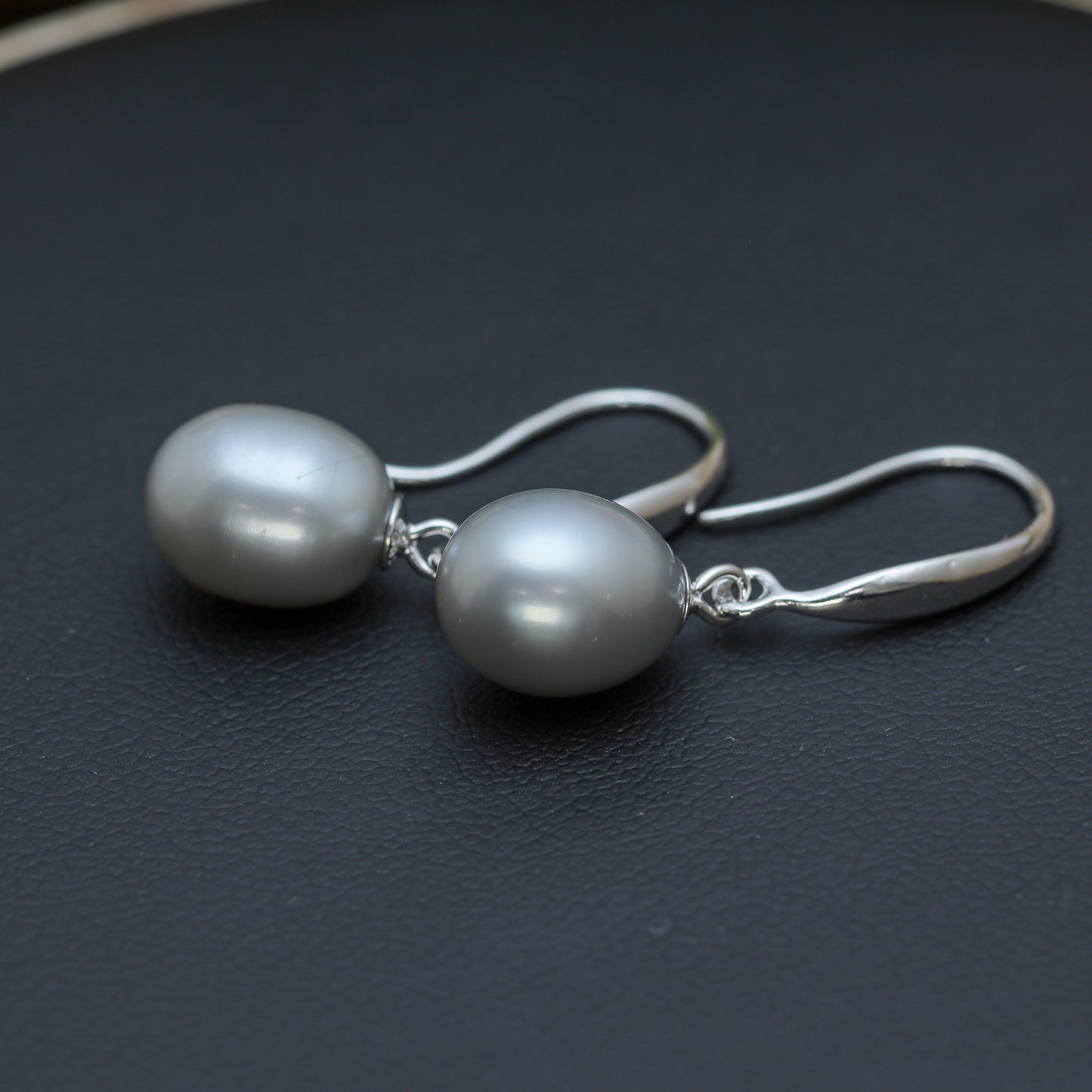 Natural Gray Cultured Pearl Drop Earrings