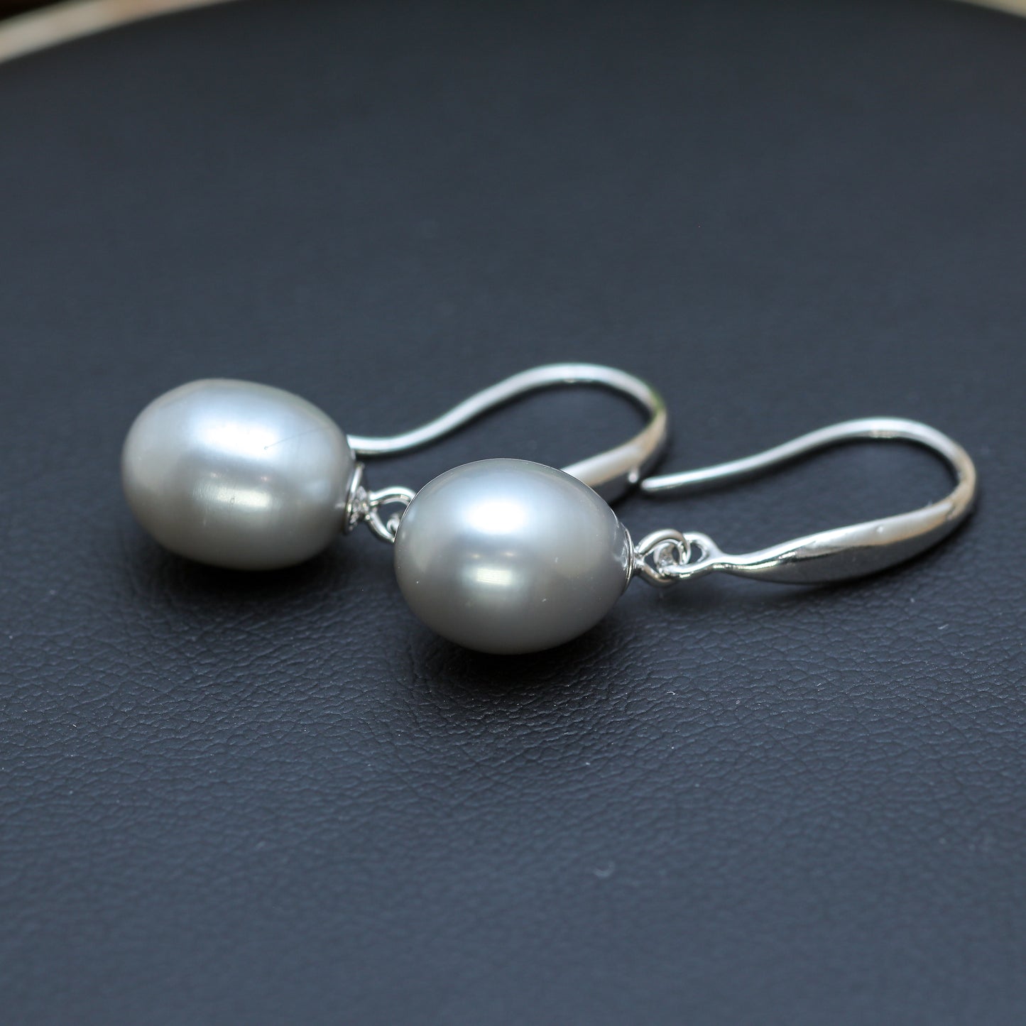 Natural Gray Cultured Pearl Drop Earrings