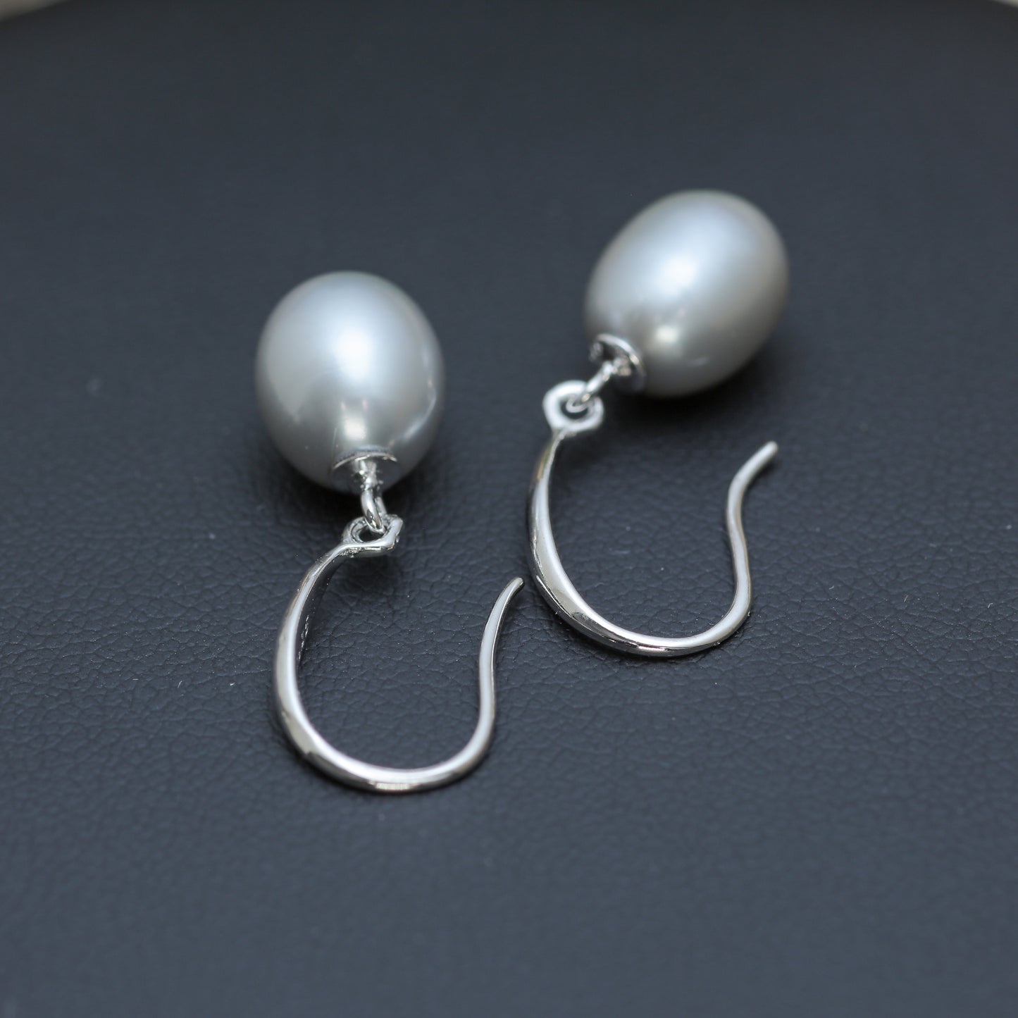 Natural Gray Cultured Pearl Drop Earrings
