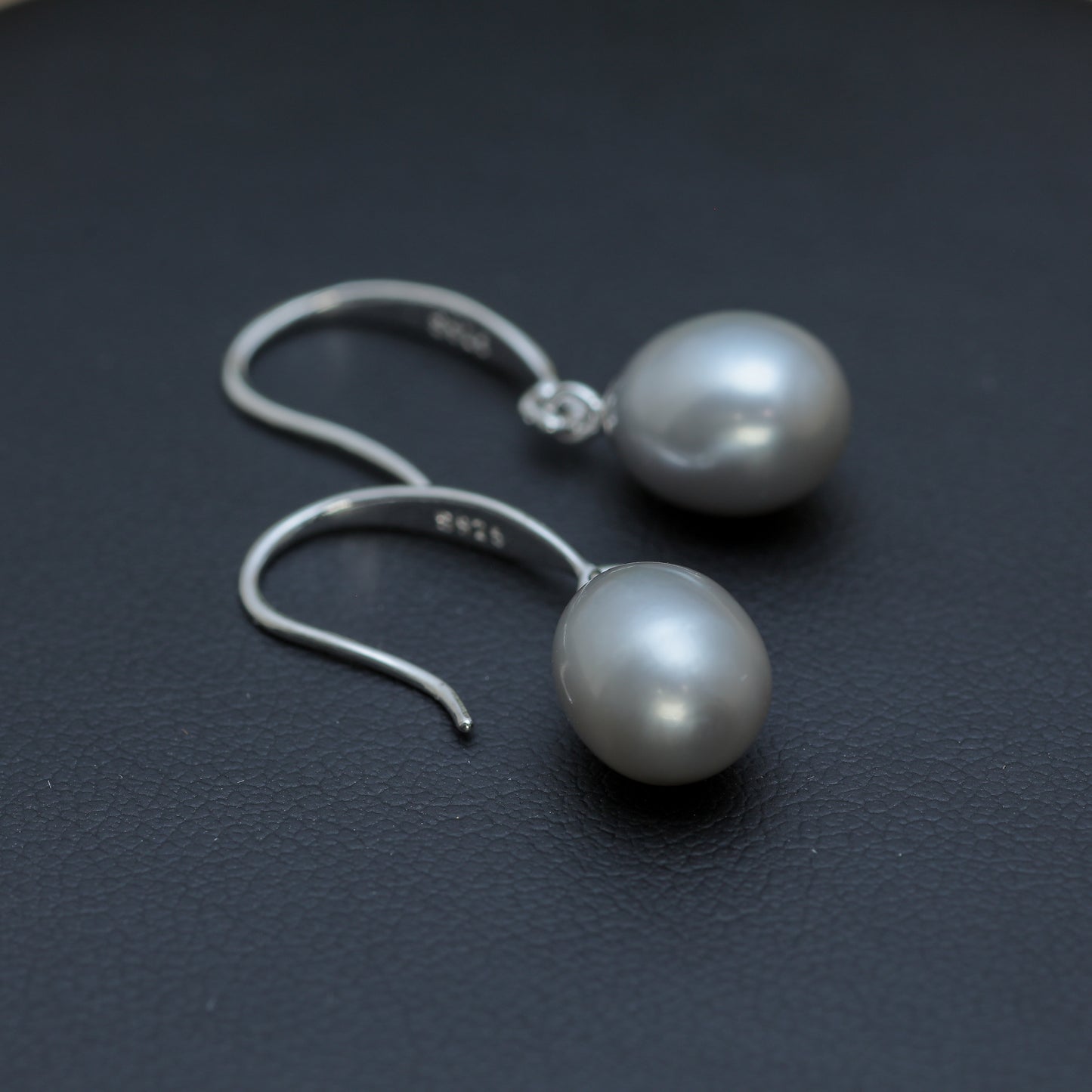 Natural Gray Cultured Pearl Drop Earrings