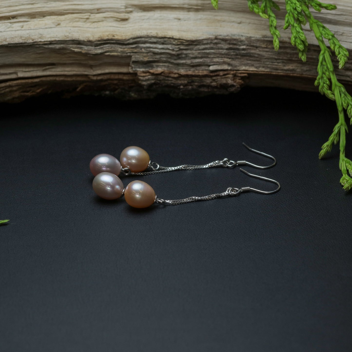 Natural Cultured Pearl Pastel Multi-Drop Cascade Earrings