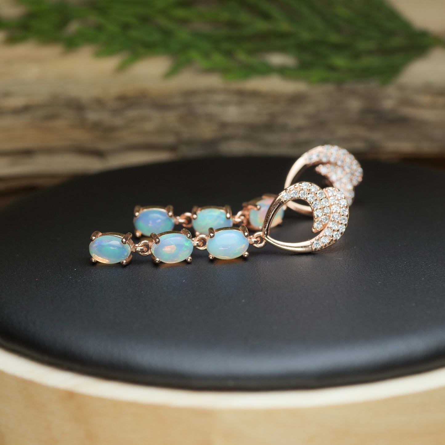 Natural Ethiopian Opal Triple-Drop Earrings