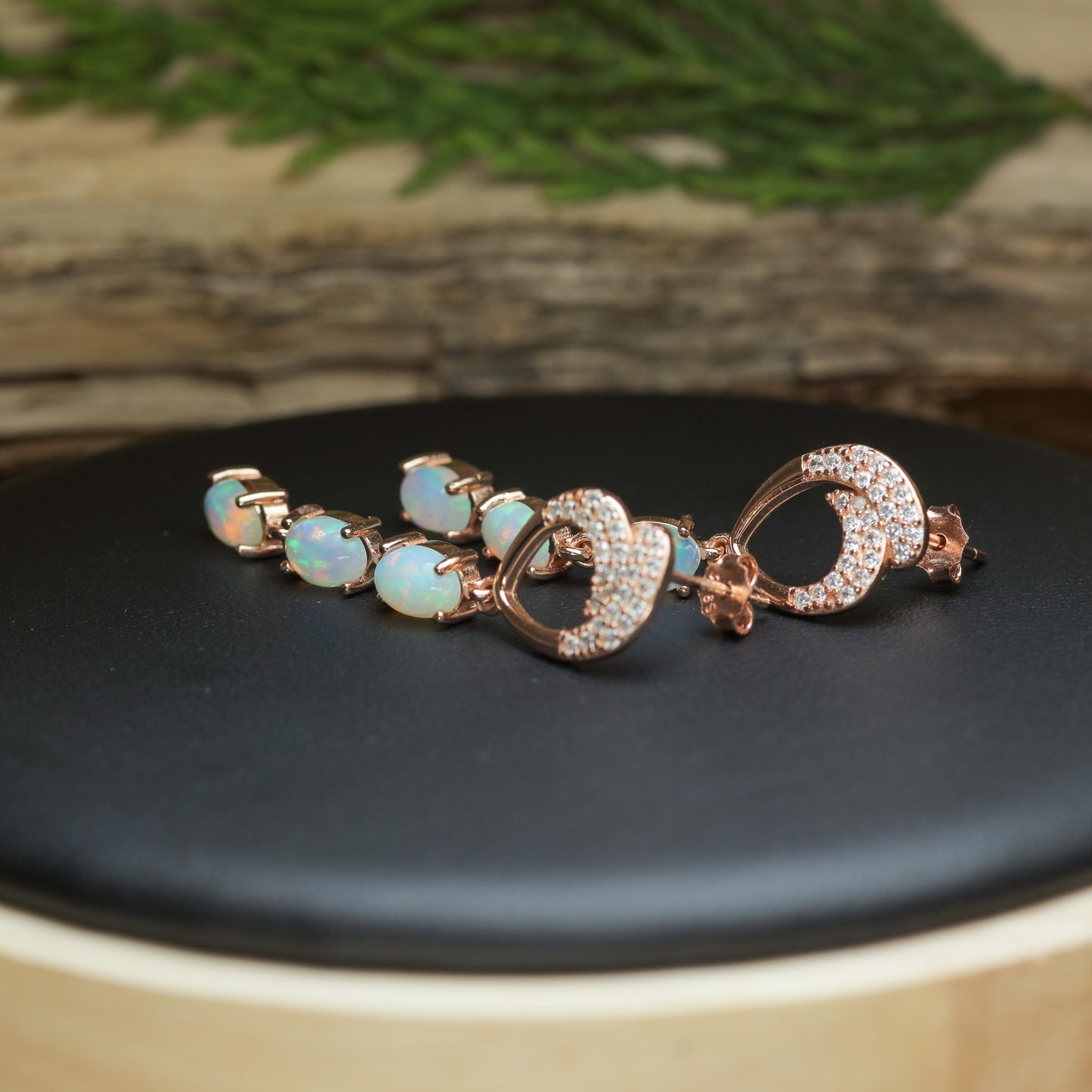 Natural Ethiopian Opal Triple-Drop Earrings