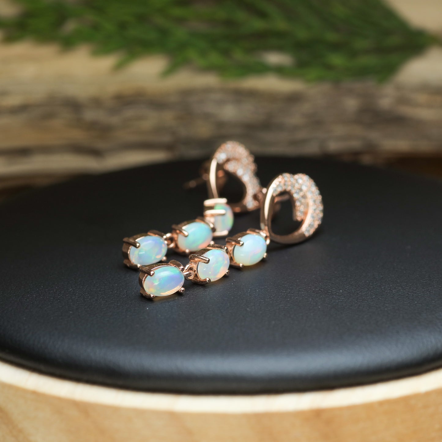 Natural Ethiopian Opal Triple-Drop Earrings
