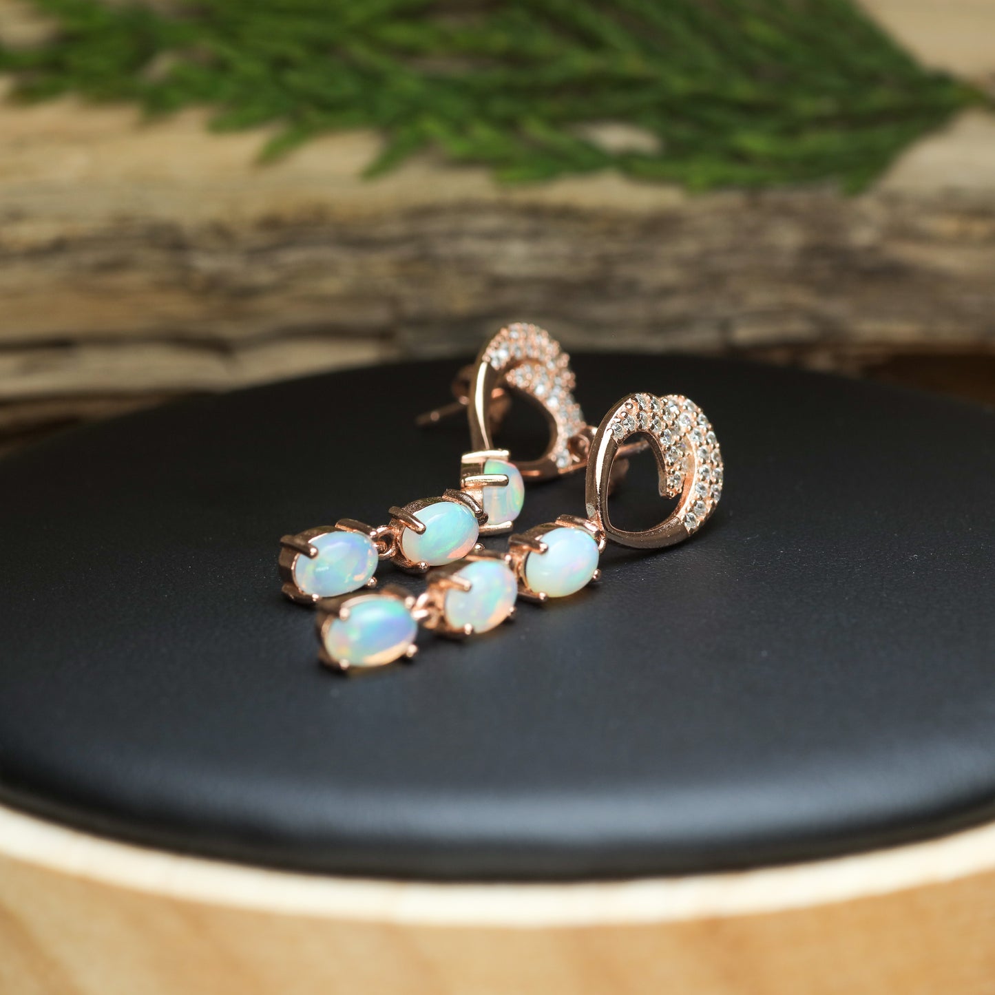 Natural Ethiopian Opal Triple-Drop Earrings