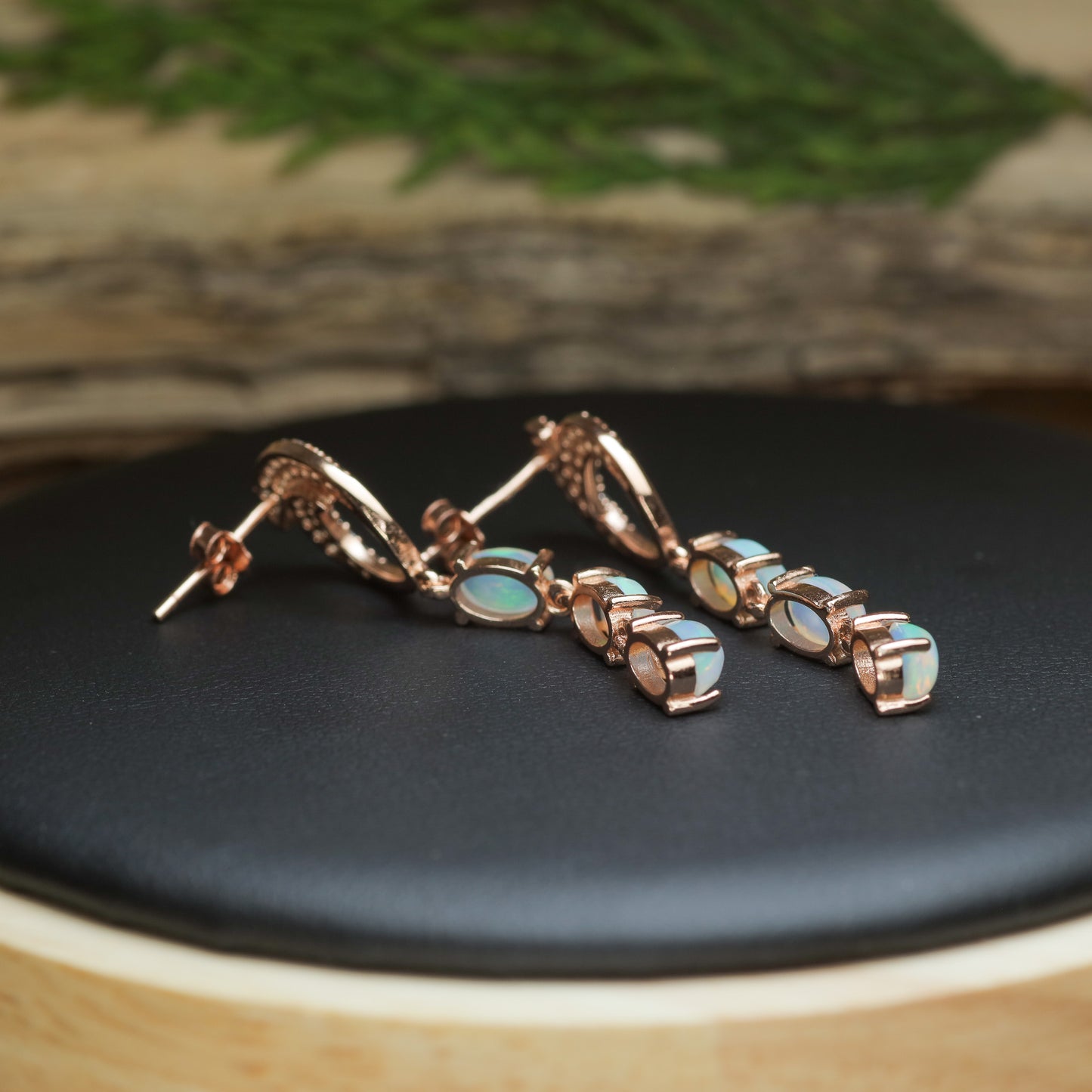 Natural Ethiopian Opal Triple-Drop Earrings