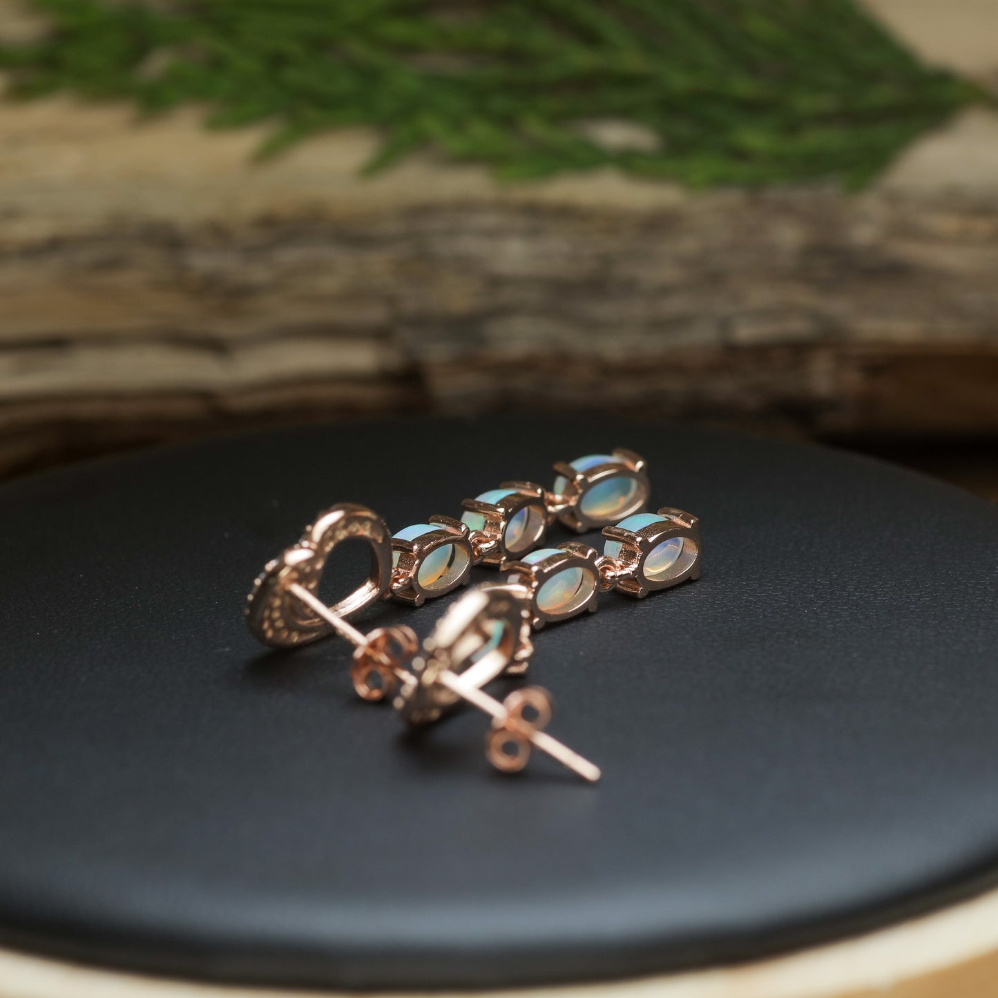 Natural Ethiopian Opal Triple-Drop Earrings