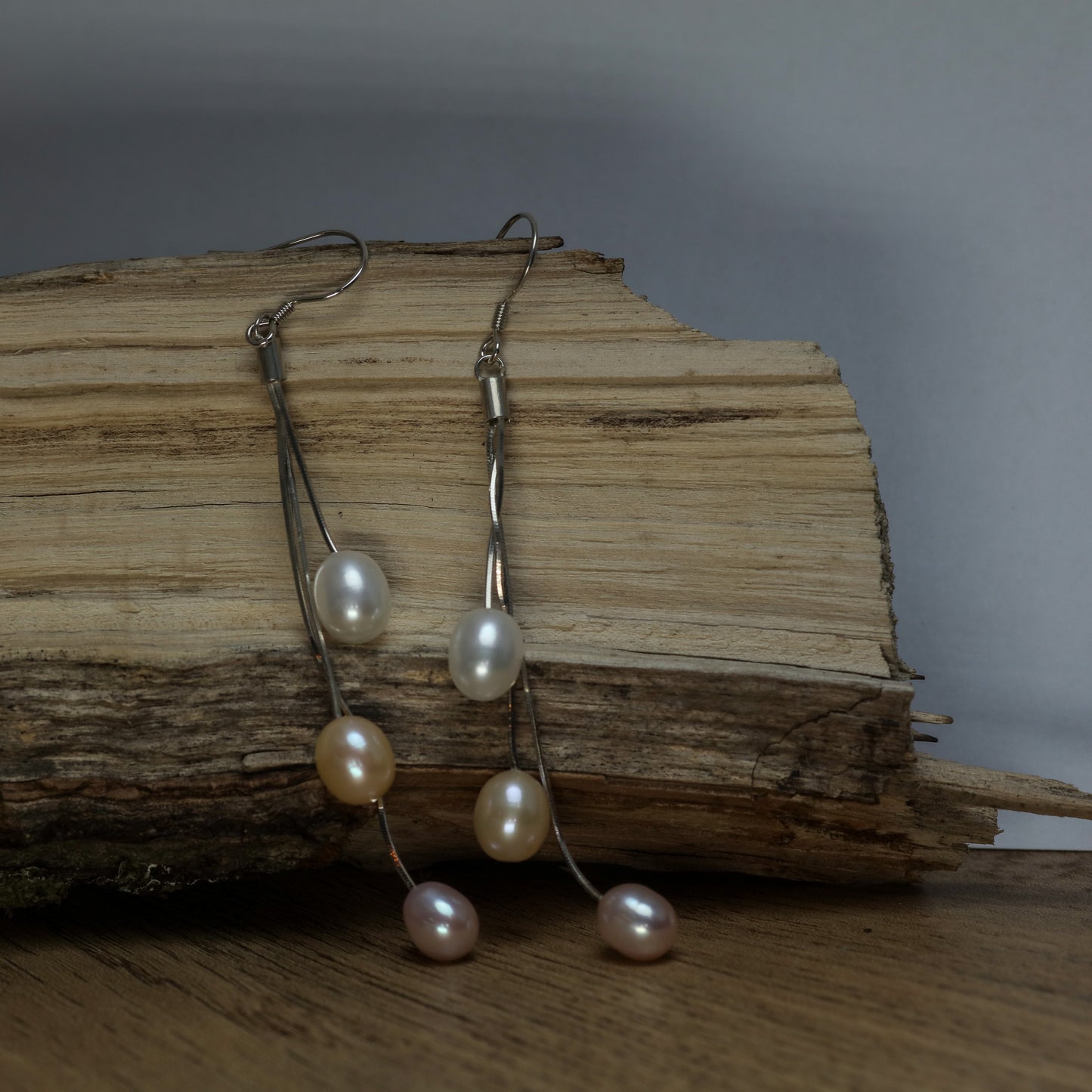 Multi-Tone Natural Cultured Pearl Cascade Earrings
