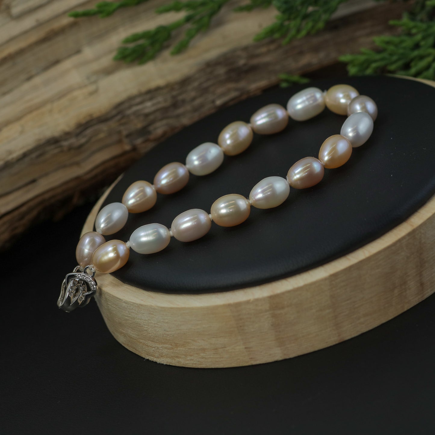 Natural Cultured Pearl Pastel Strand Bracelet