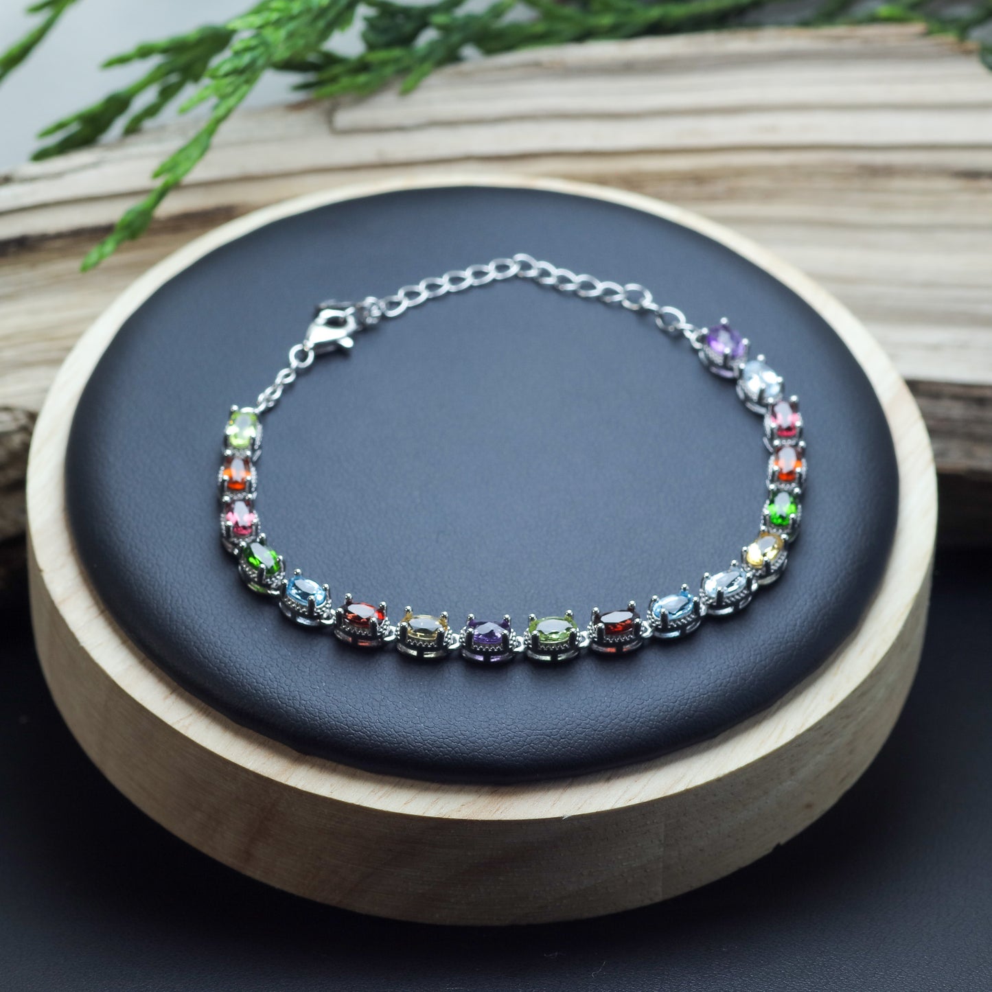 Natural Multi-Gemstone Vibrant Tennis Bracelet