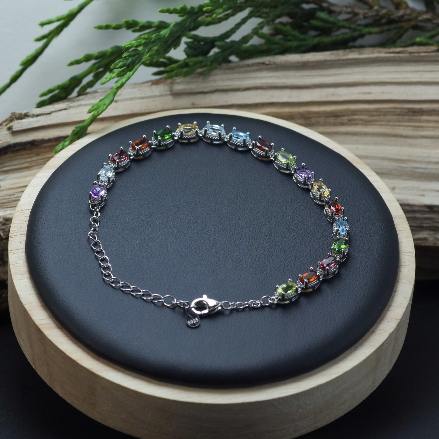 Natural Multi-Gemstone Vibrant Tennis Bracelet