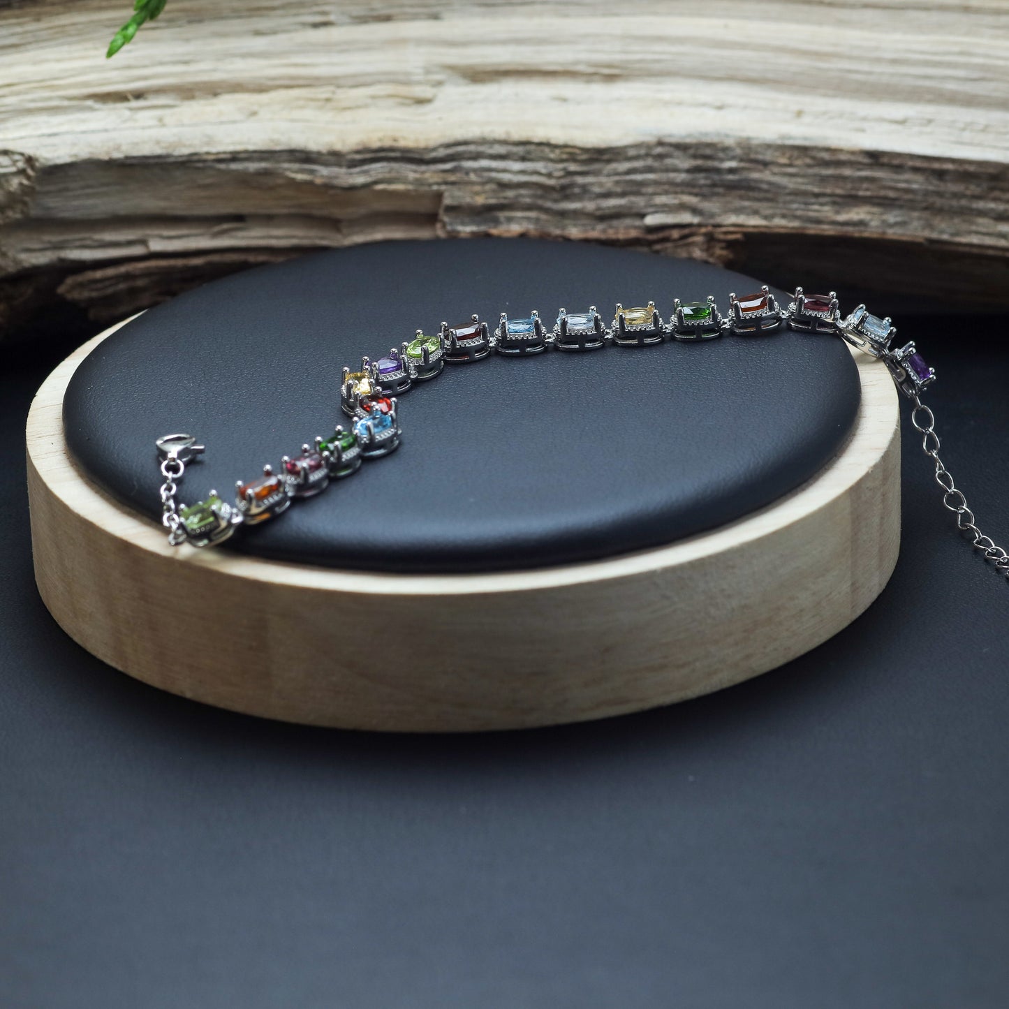 Natural Multi-Gemstone Vibrant Tennis Bracelet