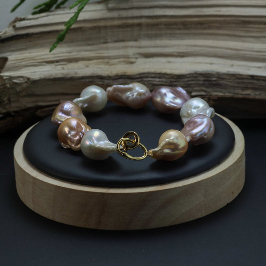 Natural Cultured Baroque Pearl Statement Bracelet