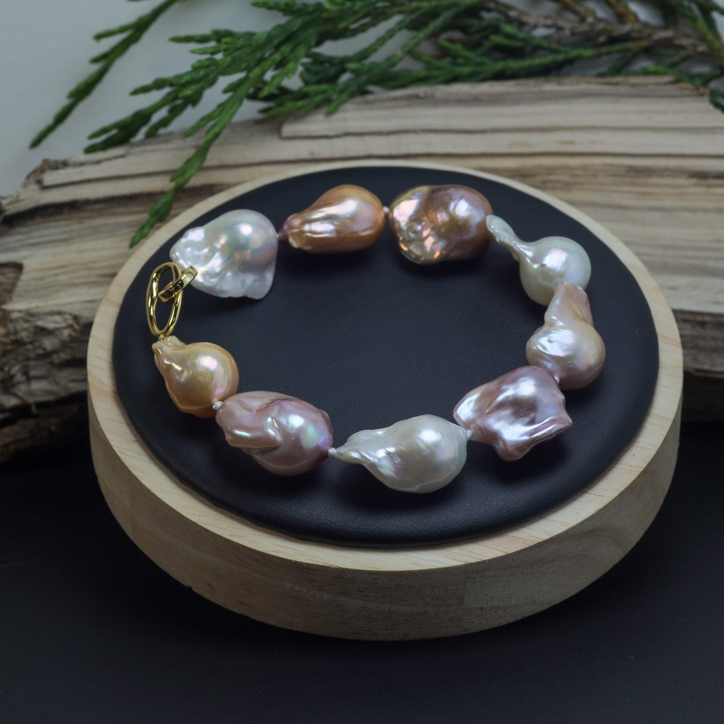 Natural Cultured Baroque Pearl Statement Bracelet