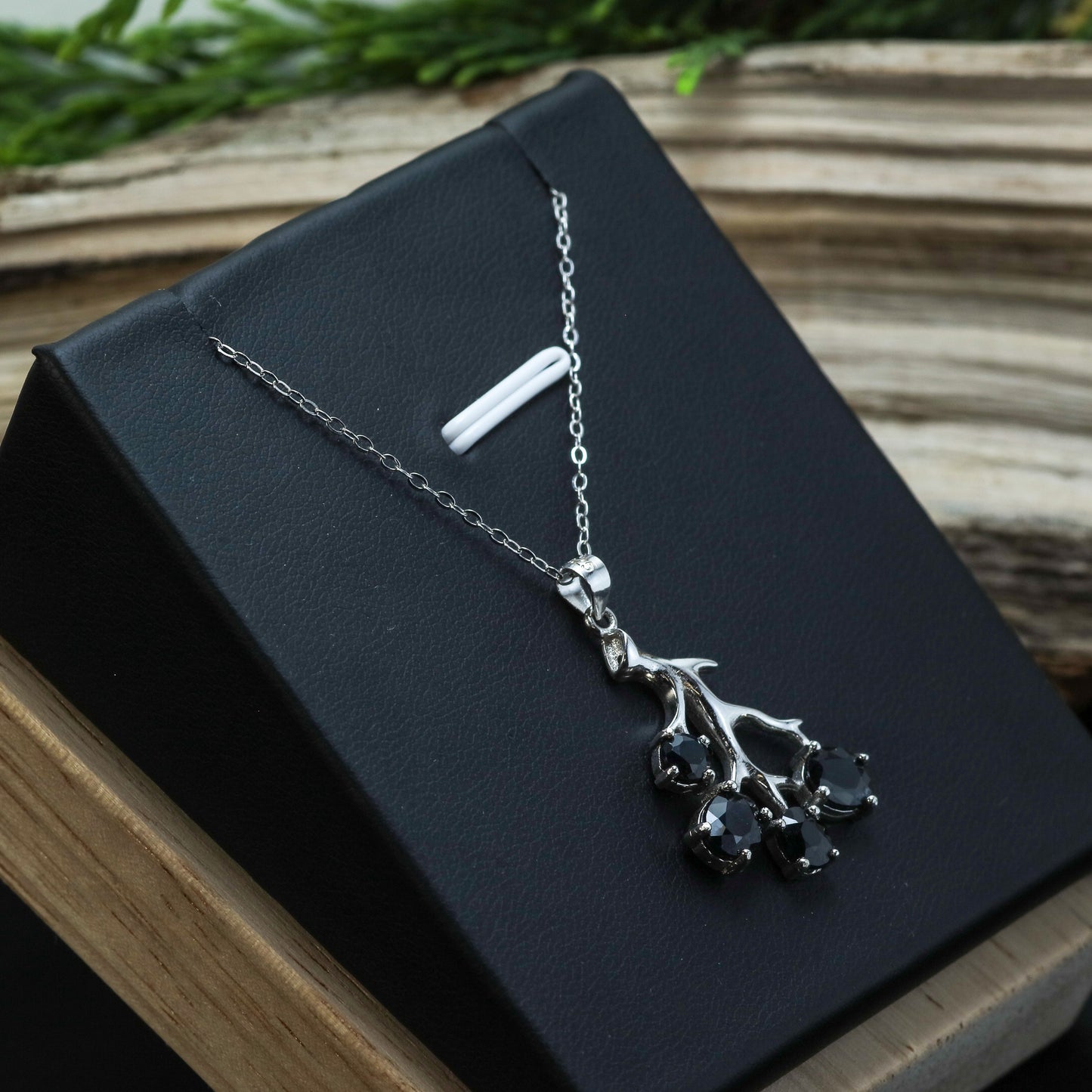 Natural Sapphire Branch Pendant Necklace