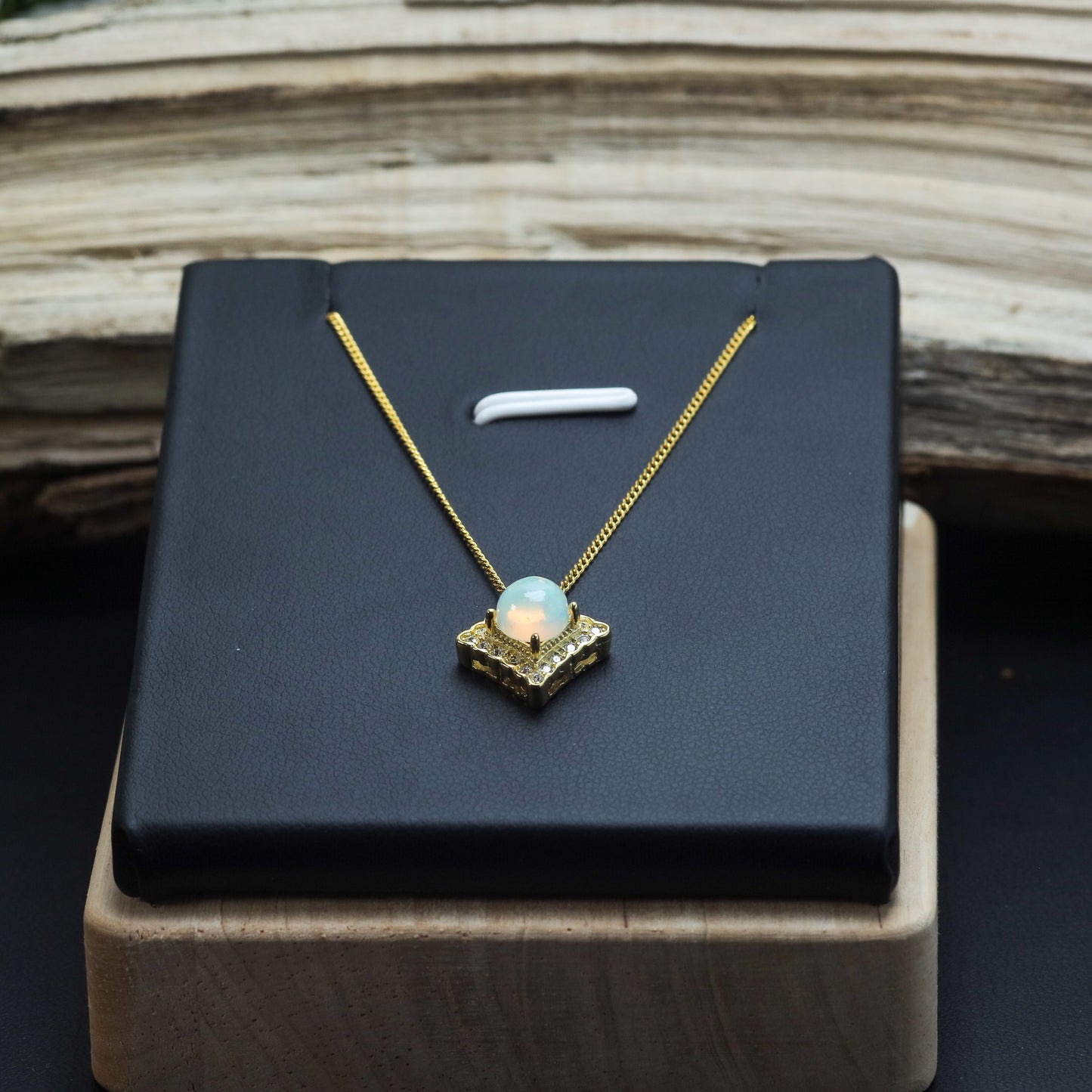 Natural Ethiopian Opal Statement Pendant Necklace