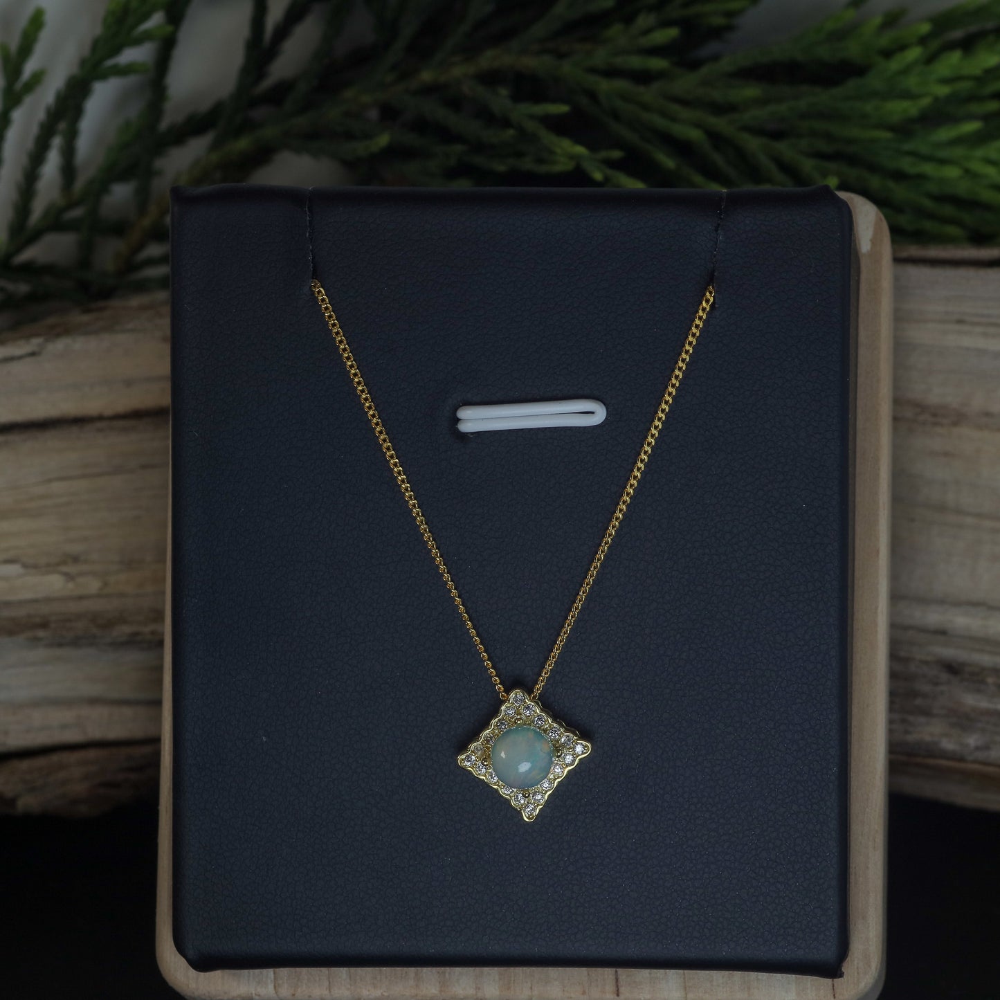 Natural Ethiopian Opal Statement Pendant Necklace