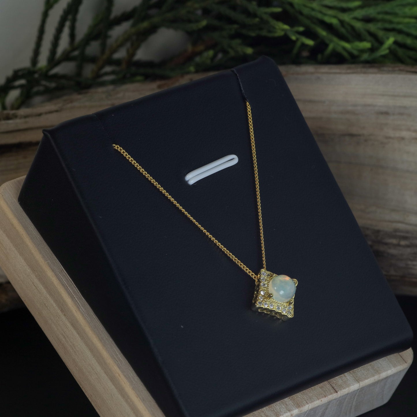 Natural Ethiopian Opal Statement Pendant Necklace