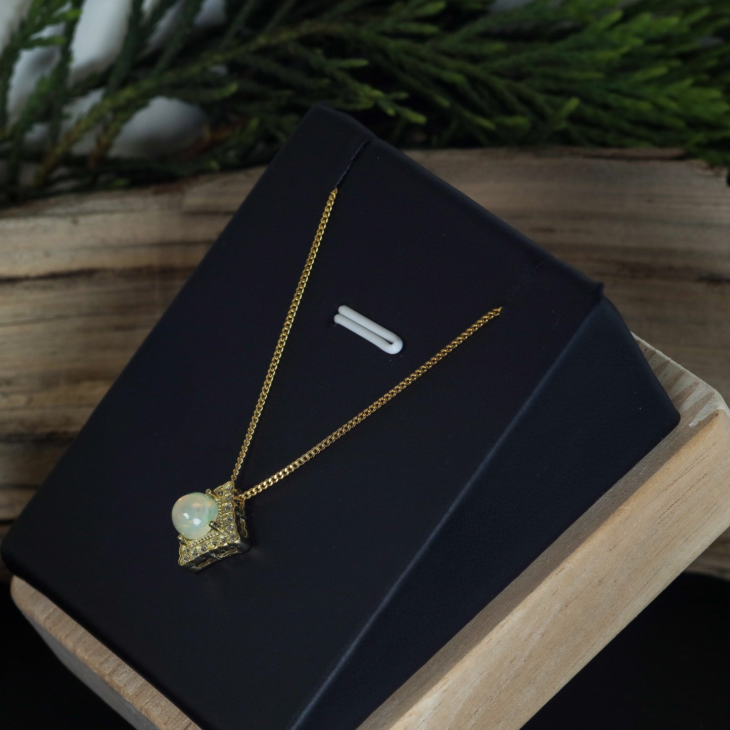 Natural Ethiopian Opal Statement Pendant Necklace
