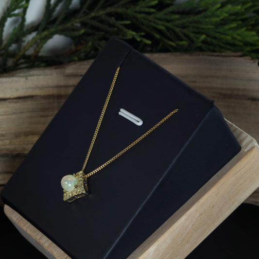 Natural Ethiopian Opal Statement Pendant Necklace