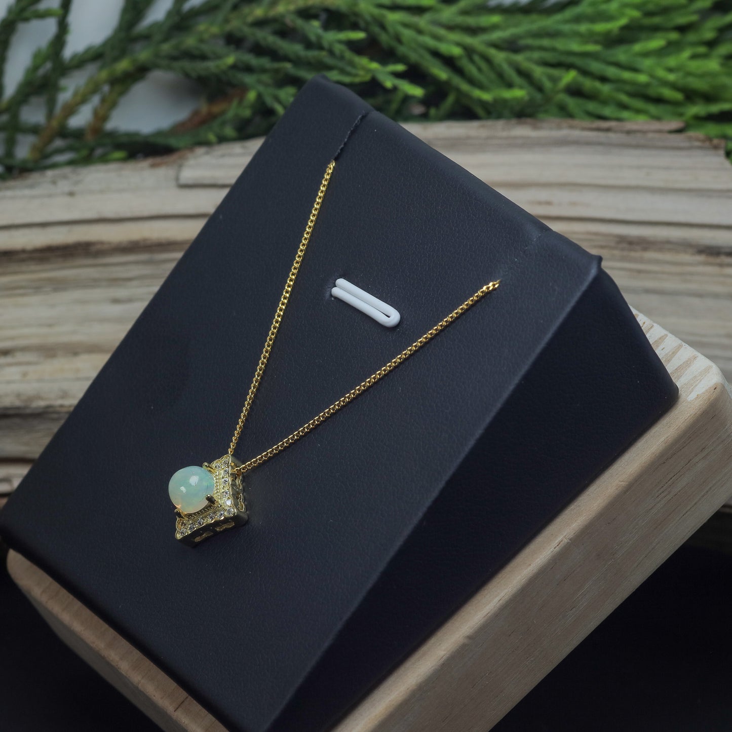Natural Ethiopian Opal Statement Pendant Necklace