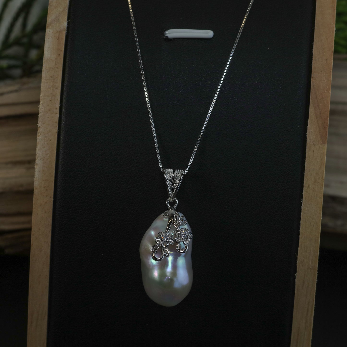 Baroque Natural Cultured Pearl Floral Statement Pendant Necklace