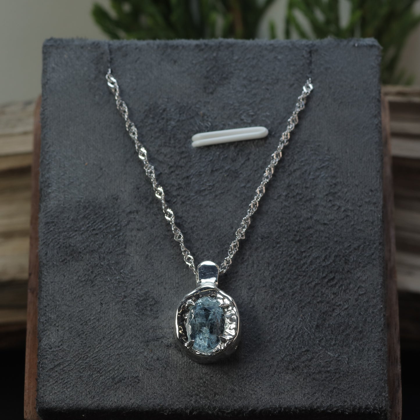 In-House Studio Artisanal Aquamarine Pendant Necklace