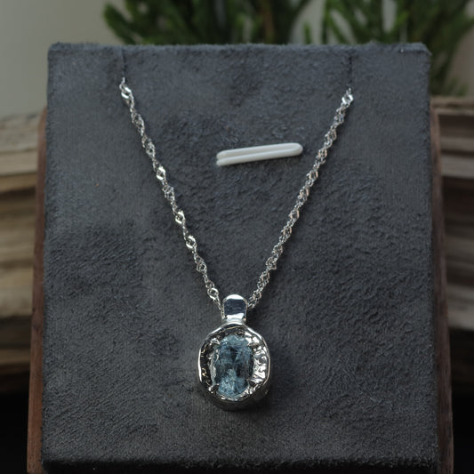 In-House Studio Artisanal Aquamarine Pendant Necklace