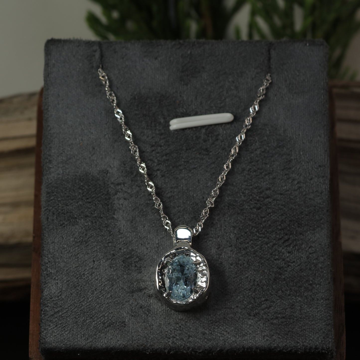 In-House Studio Artisanal Aquamarine Pendant Necklace