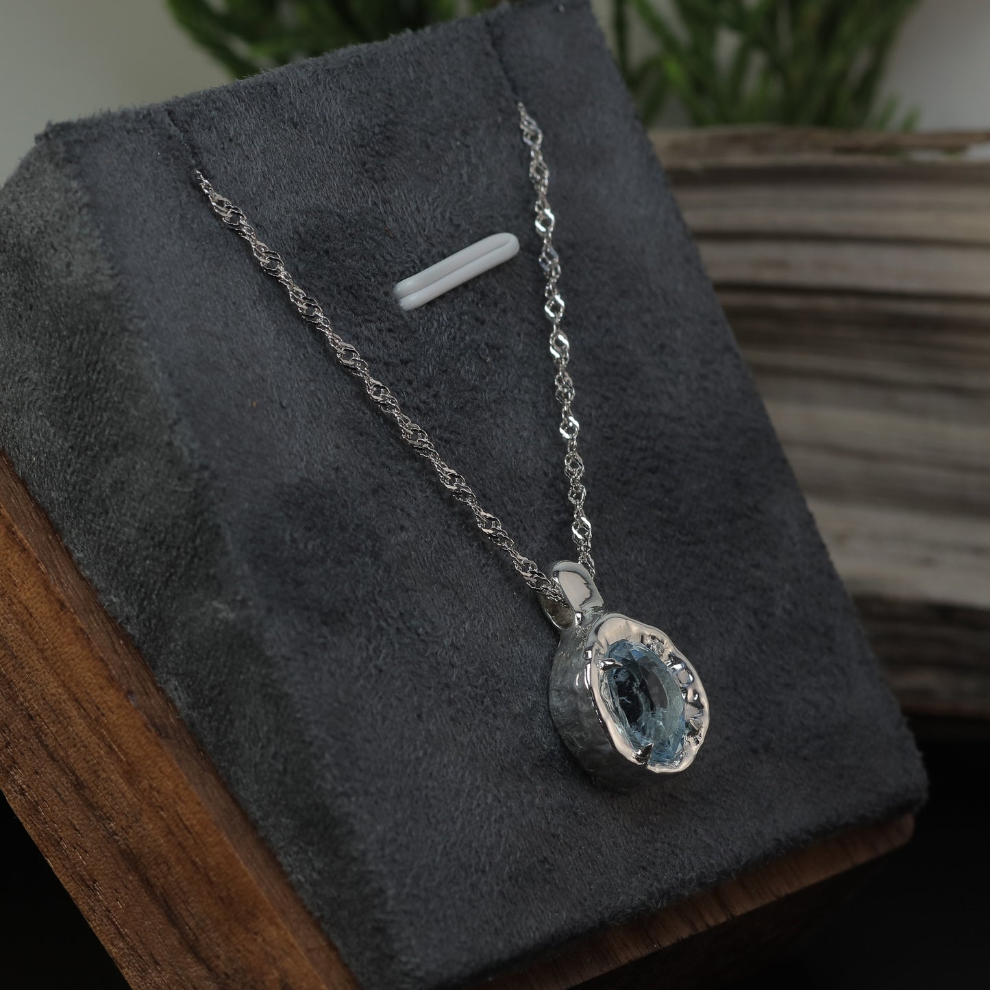 In-House Studio Artisanal Aquamarine Pendant Necklace