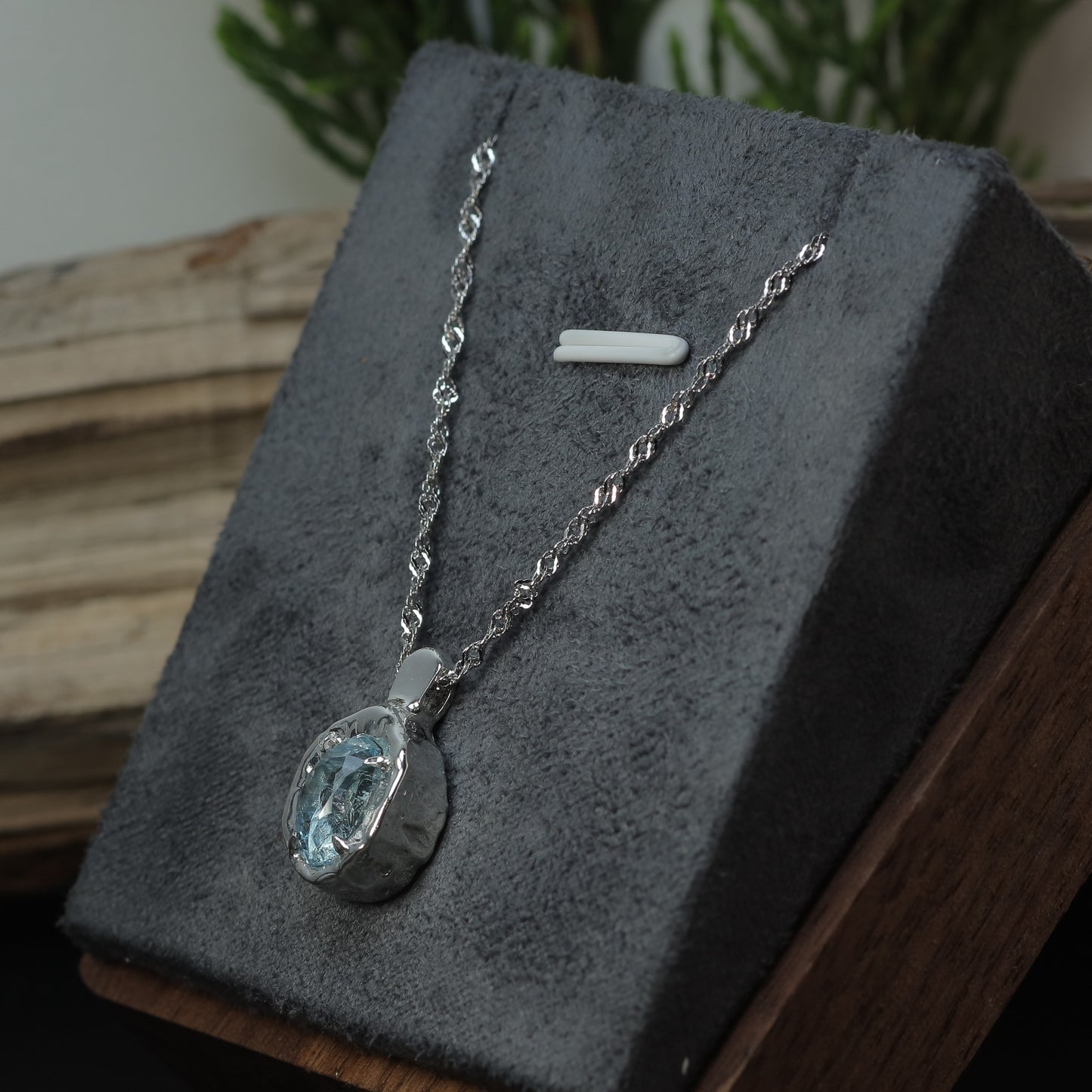 In-House Studio Artisanal Aquamarine Pendant Necklace