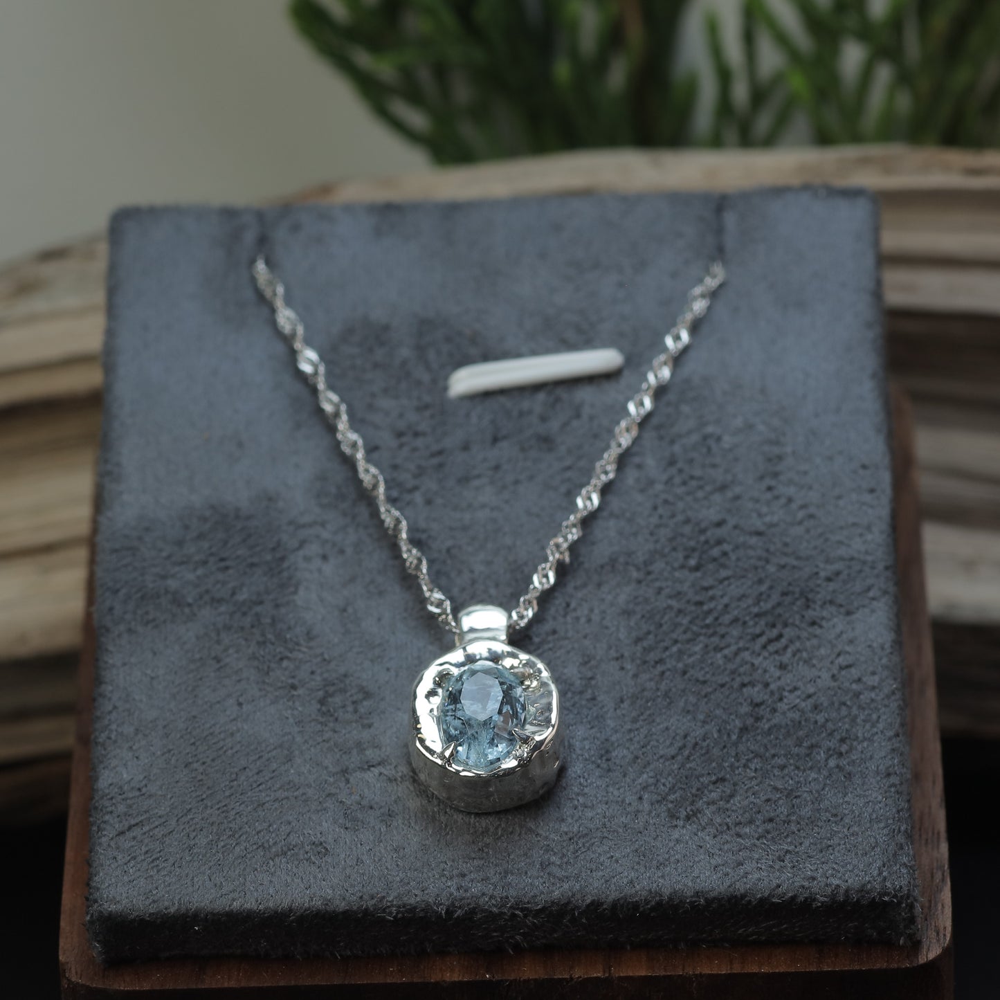 In-House Studio Artisanal Aquamarine Pendant Necklace
