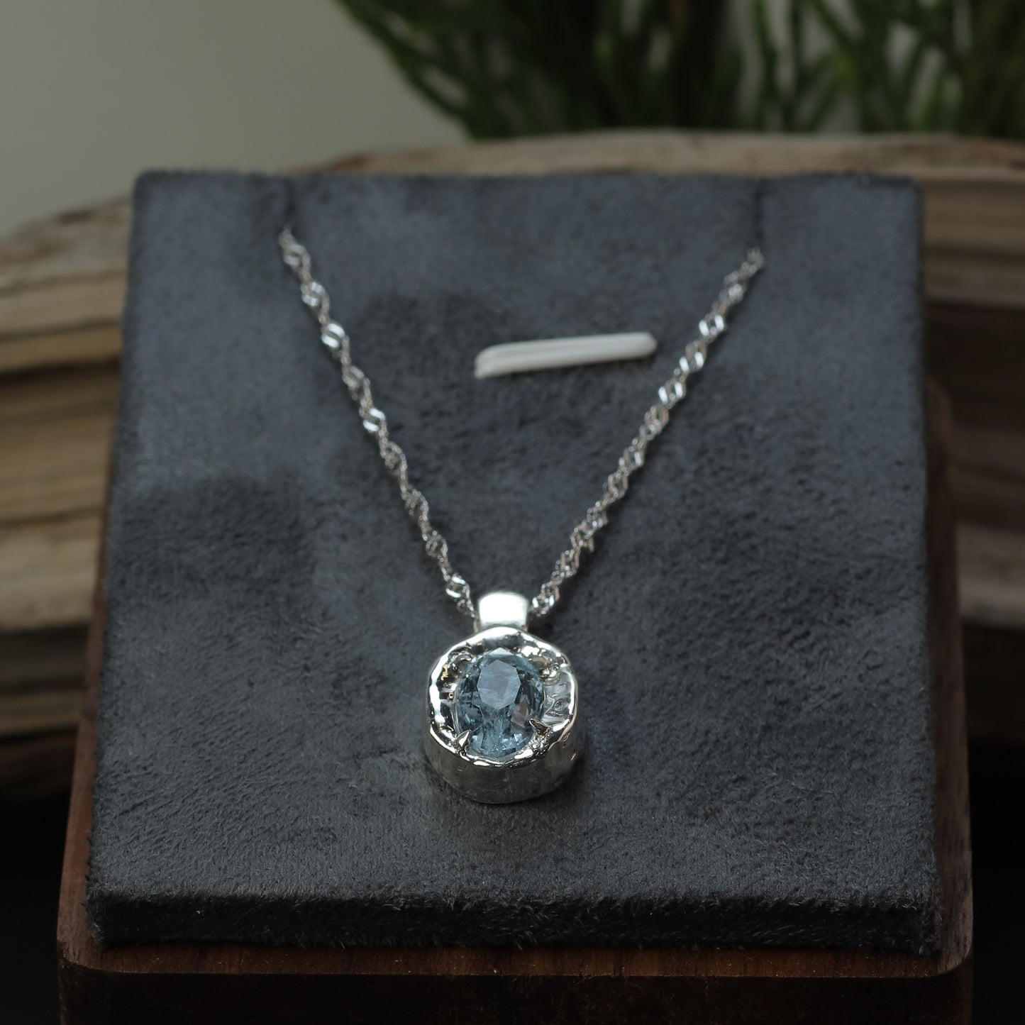 In-House Studio Artisanal Aquamarine Pendant Necklace