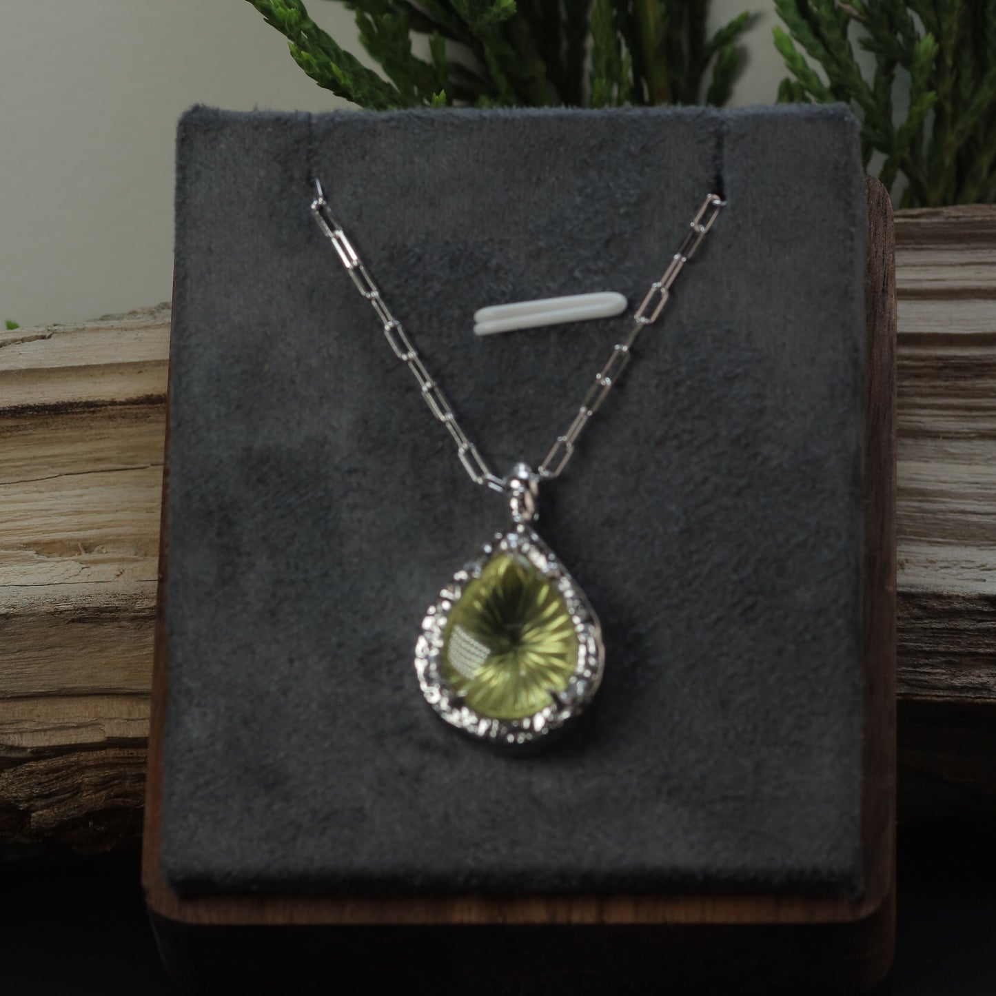 In-House Studio Artisanal Lemon Quartz Pendant Necklace