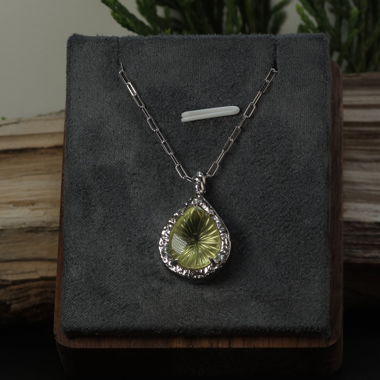 In-House Studio Artisanal Lemon Quartz Pendant Necklace