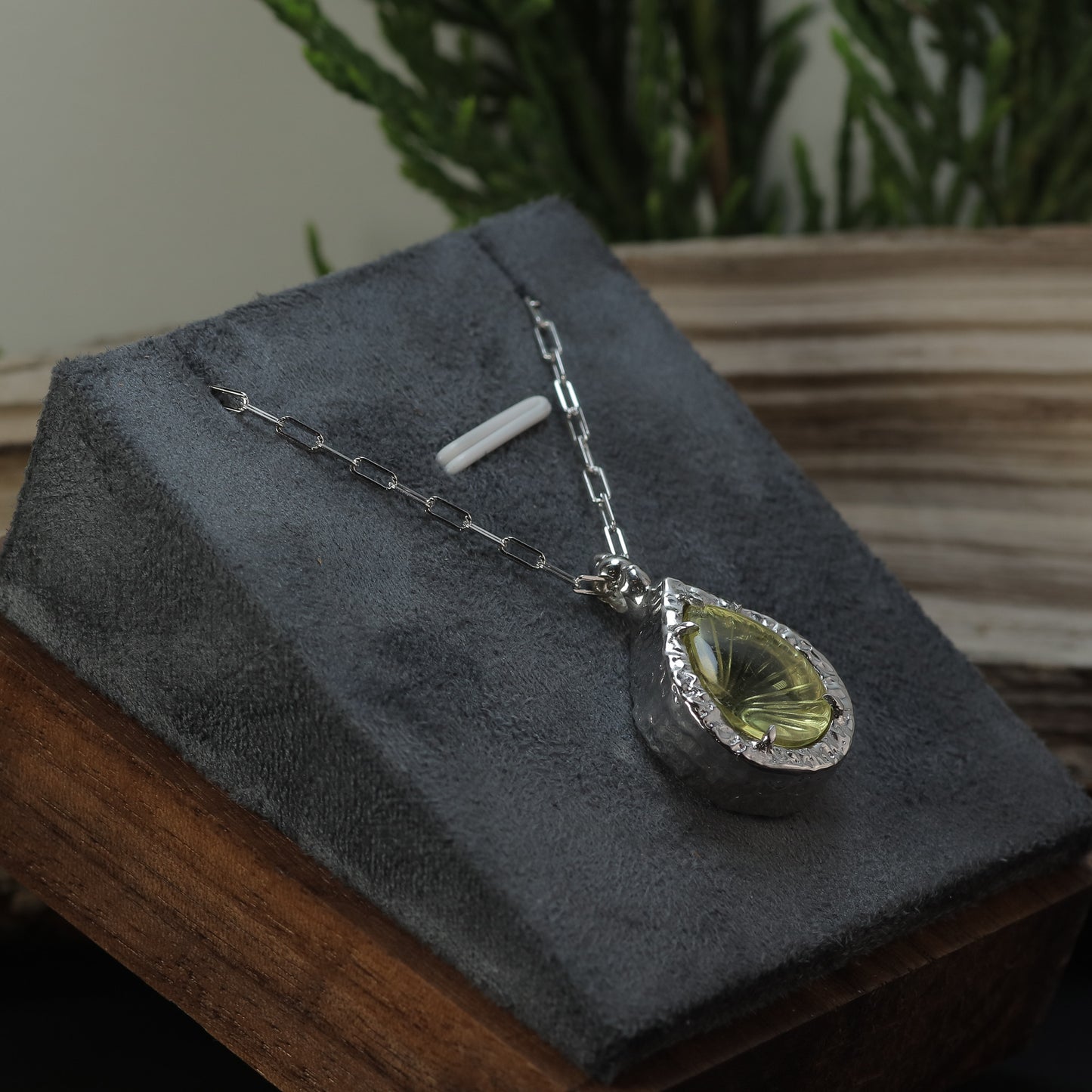 In-House Studio Artisanal Lemon Quartz Pendant Necklace
