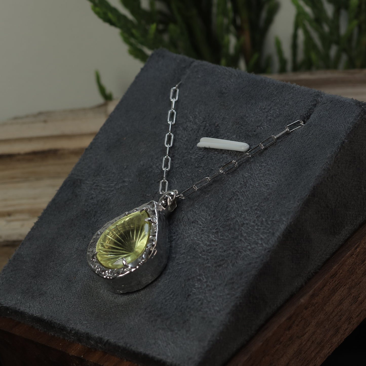 In-House Studio Artisanal Lemon Quartz Pendant Necklace
