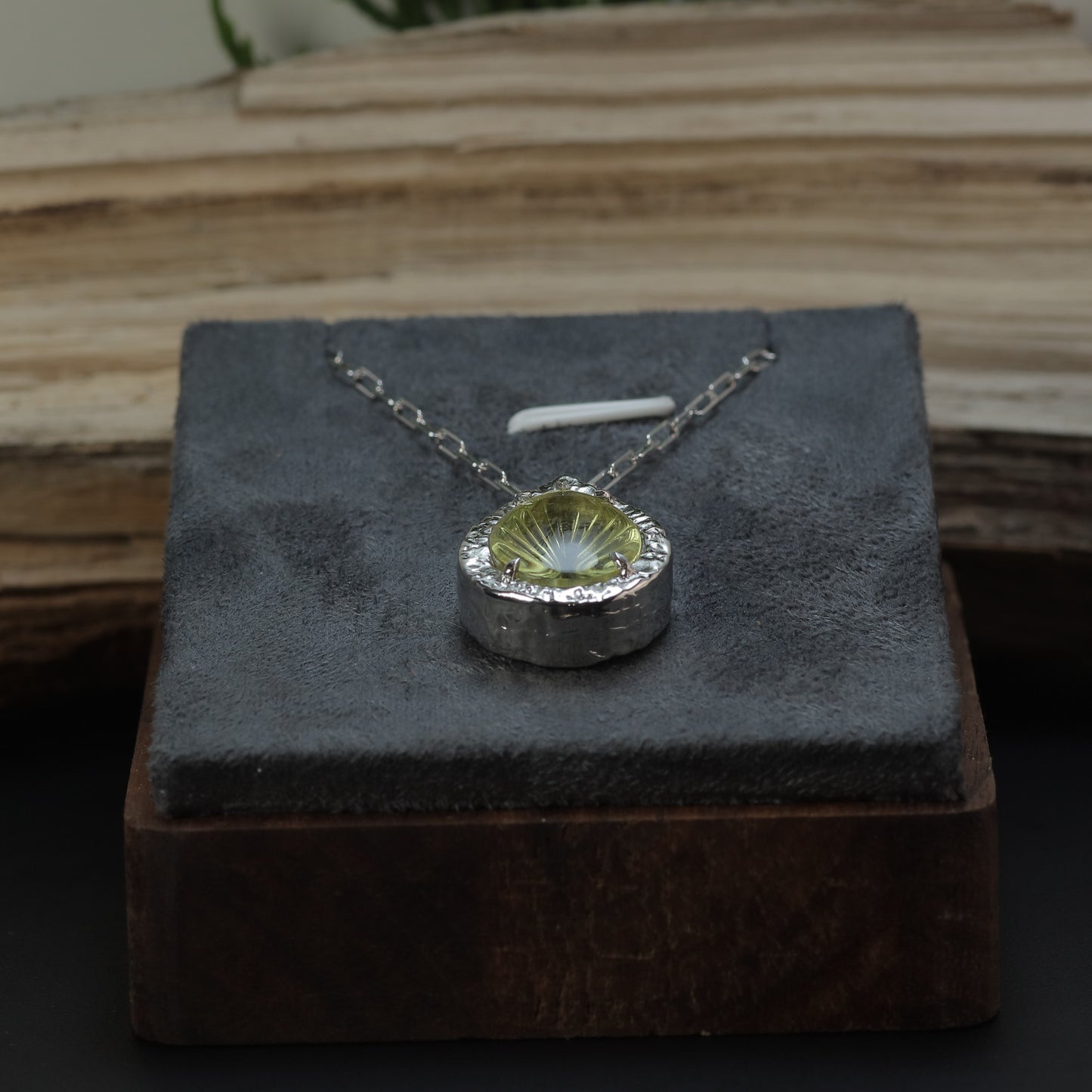 In-House Studio Artisanal Lemon Quartz Pendant Necklace