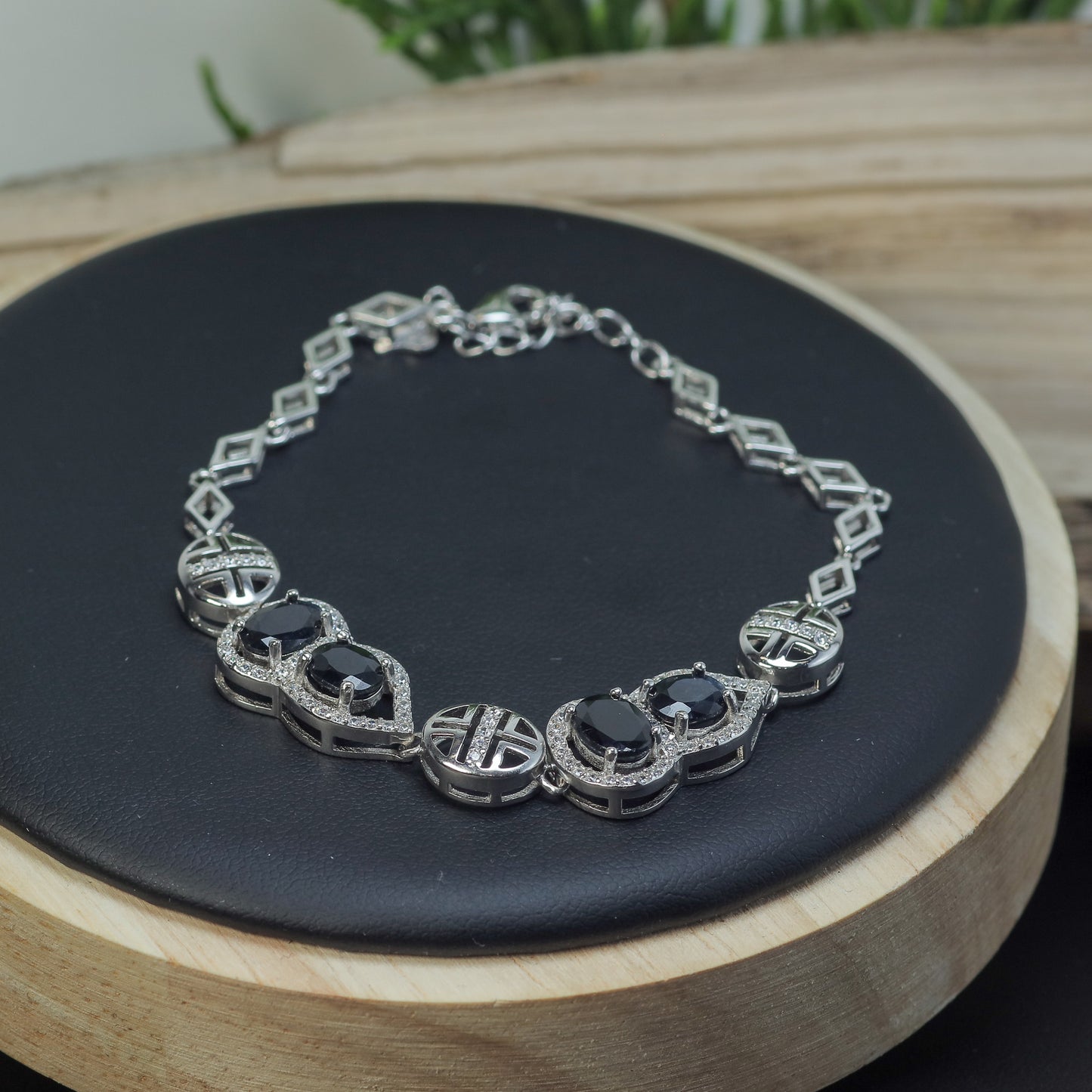Natural Sapphire Link Bracelet