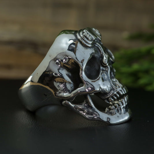 The Cyborg Skull 925 Sterling Silver Statement Ring